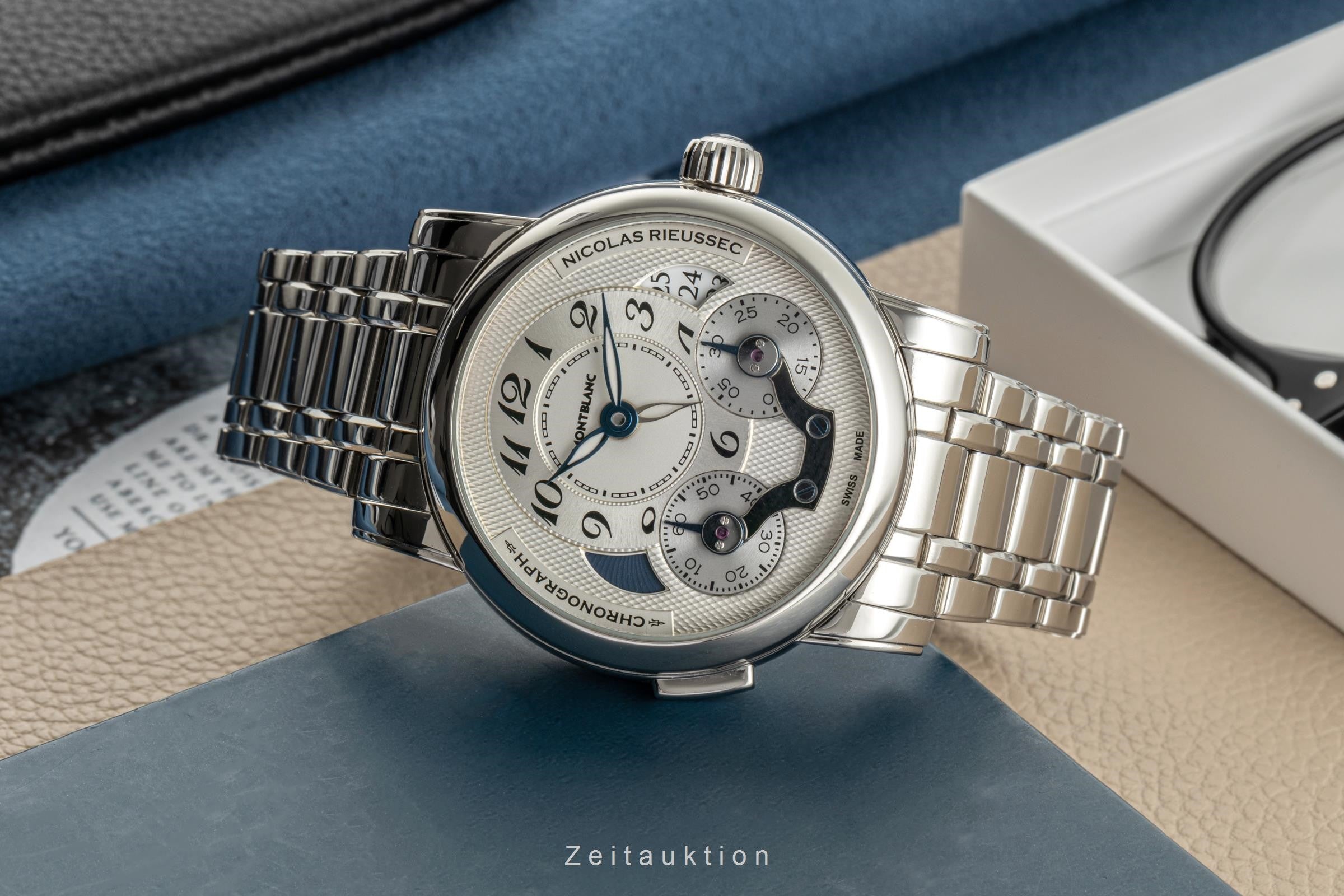 Montblanc Nicolas Rieussec cronógrafo acero automático reloj para caballeros 7138  [2400155]