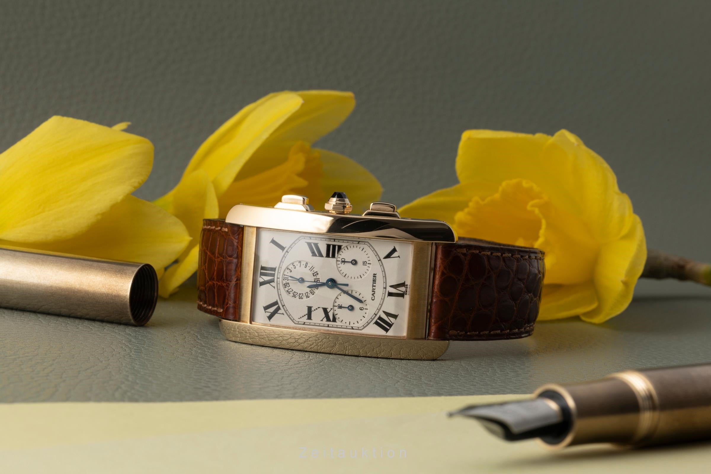 Cartier Tank Américaine chronographe or 18 ct quartz montre pour hommes W2601156, 1730  [2400299]