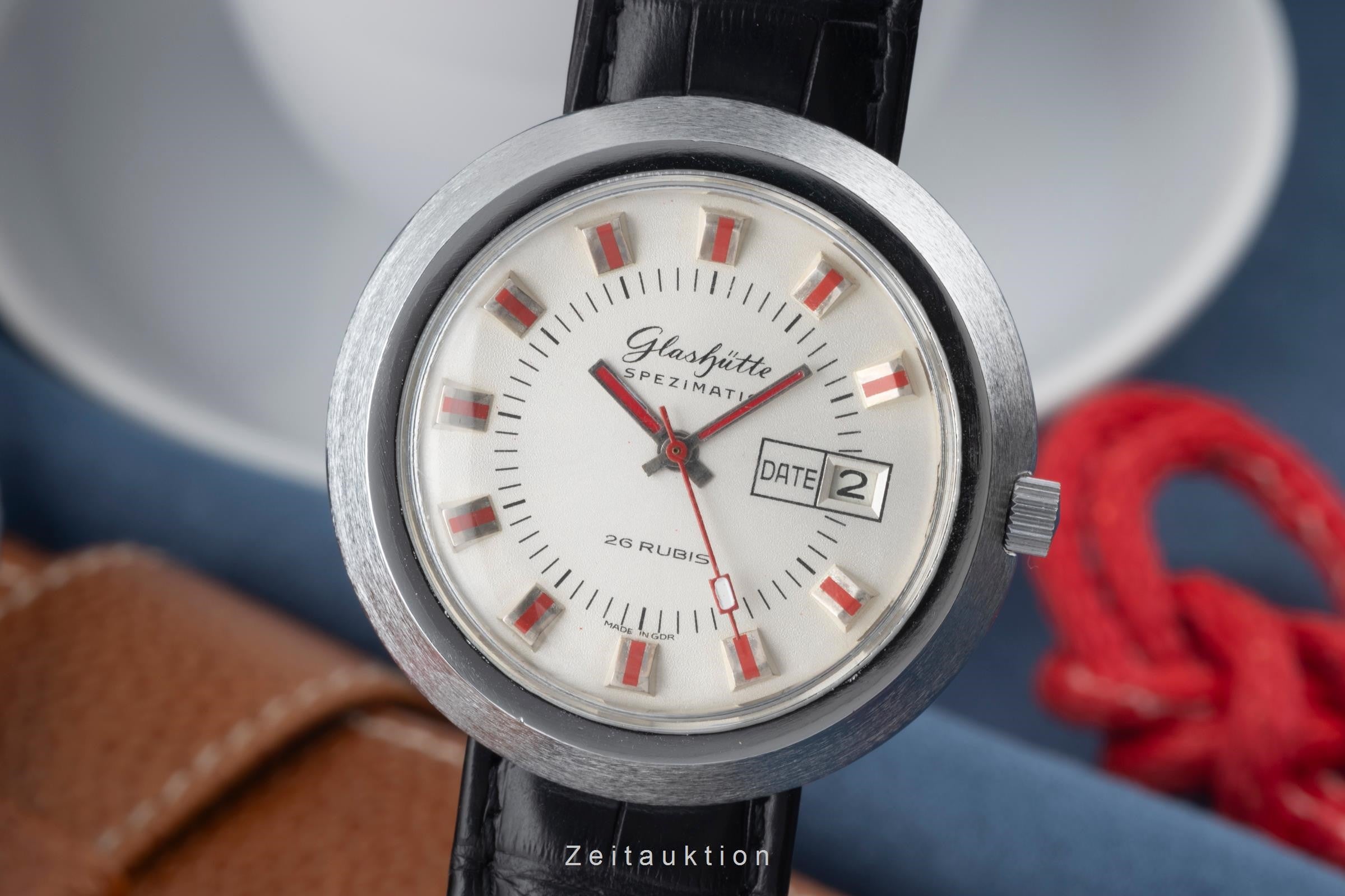 Glashütte Spezimatic chromed brass automatic men's watch  [2400404]