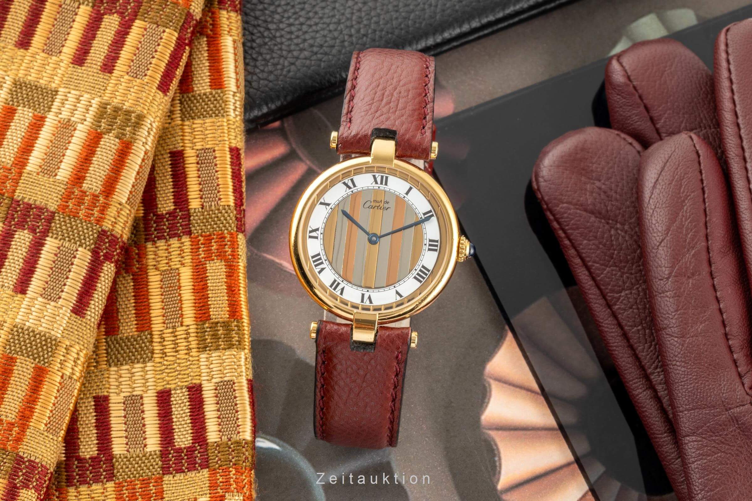 Cartier Vermeil argent doré quartz montre pour femmes 590003  [2400526]