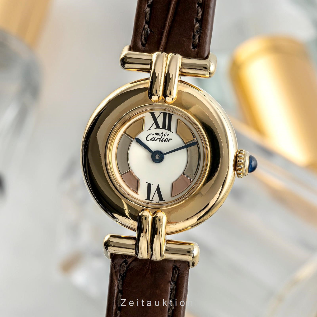 Tank Vermeil Cartier Uhr Tank Quartz CARTIER TANK VERMEIL 1800