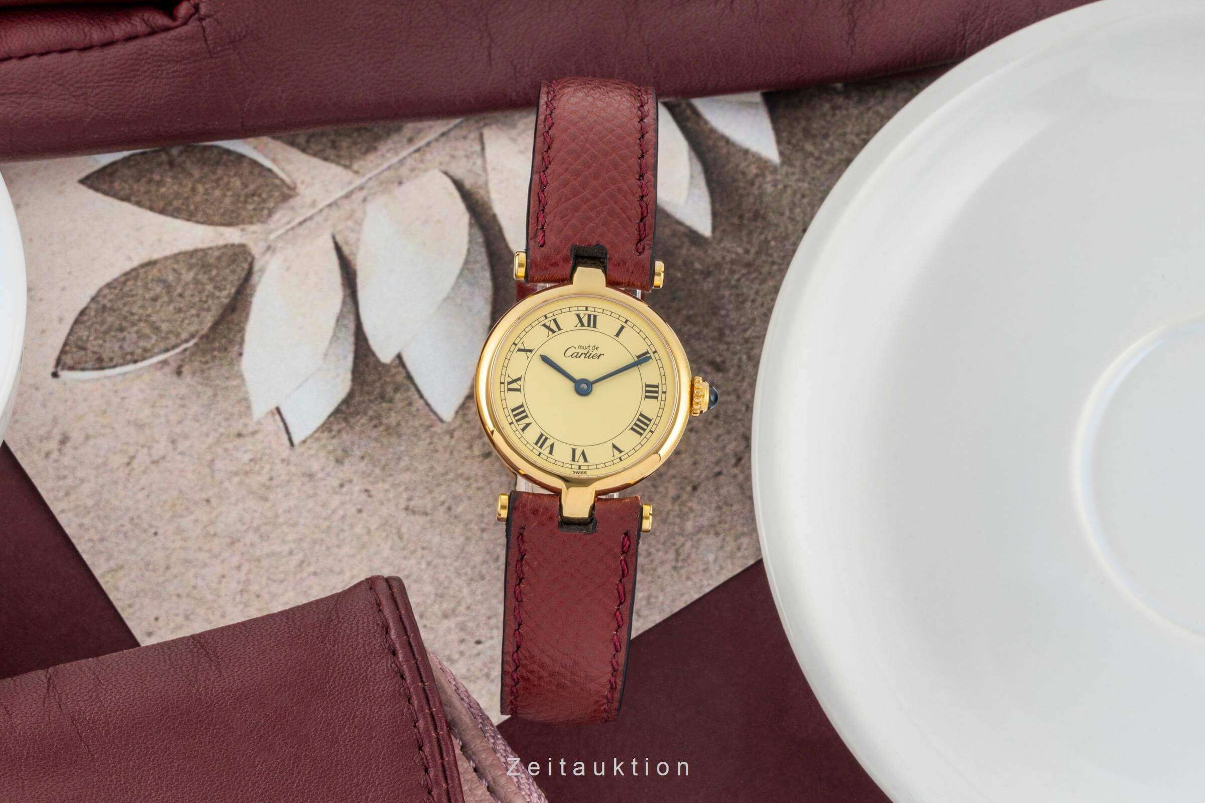 Cartier Vermeil argento dorato quarzo orologio da donna 590004  [2400570]