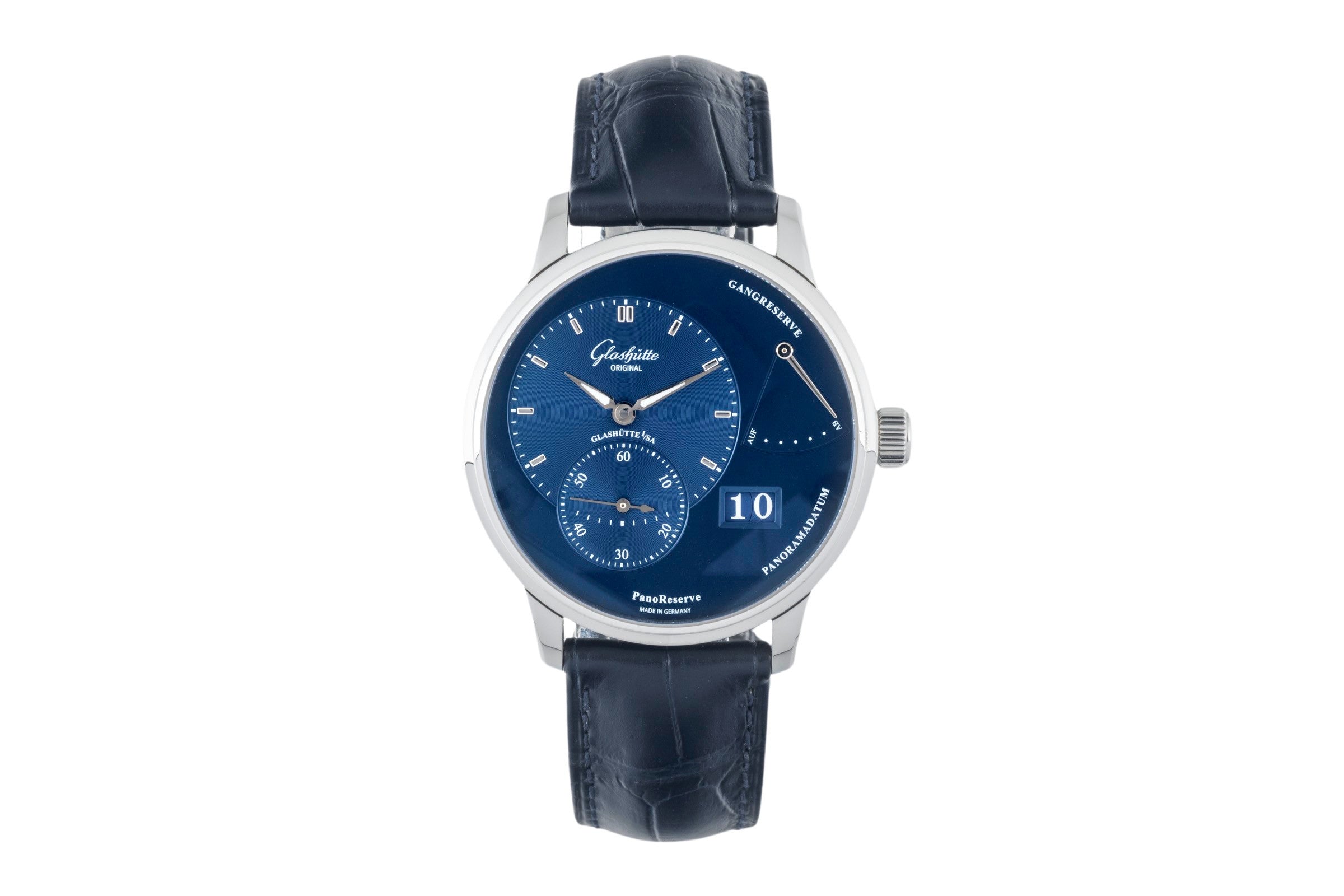 Glashütte PanoReserve Stahl Handaufzug Ref. 1-65-01-26-12-35 NP: 11800,- € [2400637]