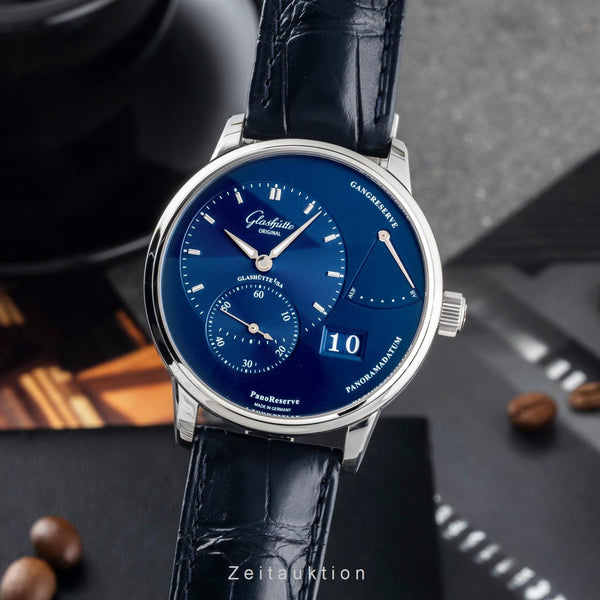 Glashütte PanoReserve Stahl Handaufzug Ref. 1-65-01-26-12-35 NP: 11800,- € [2400637]