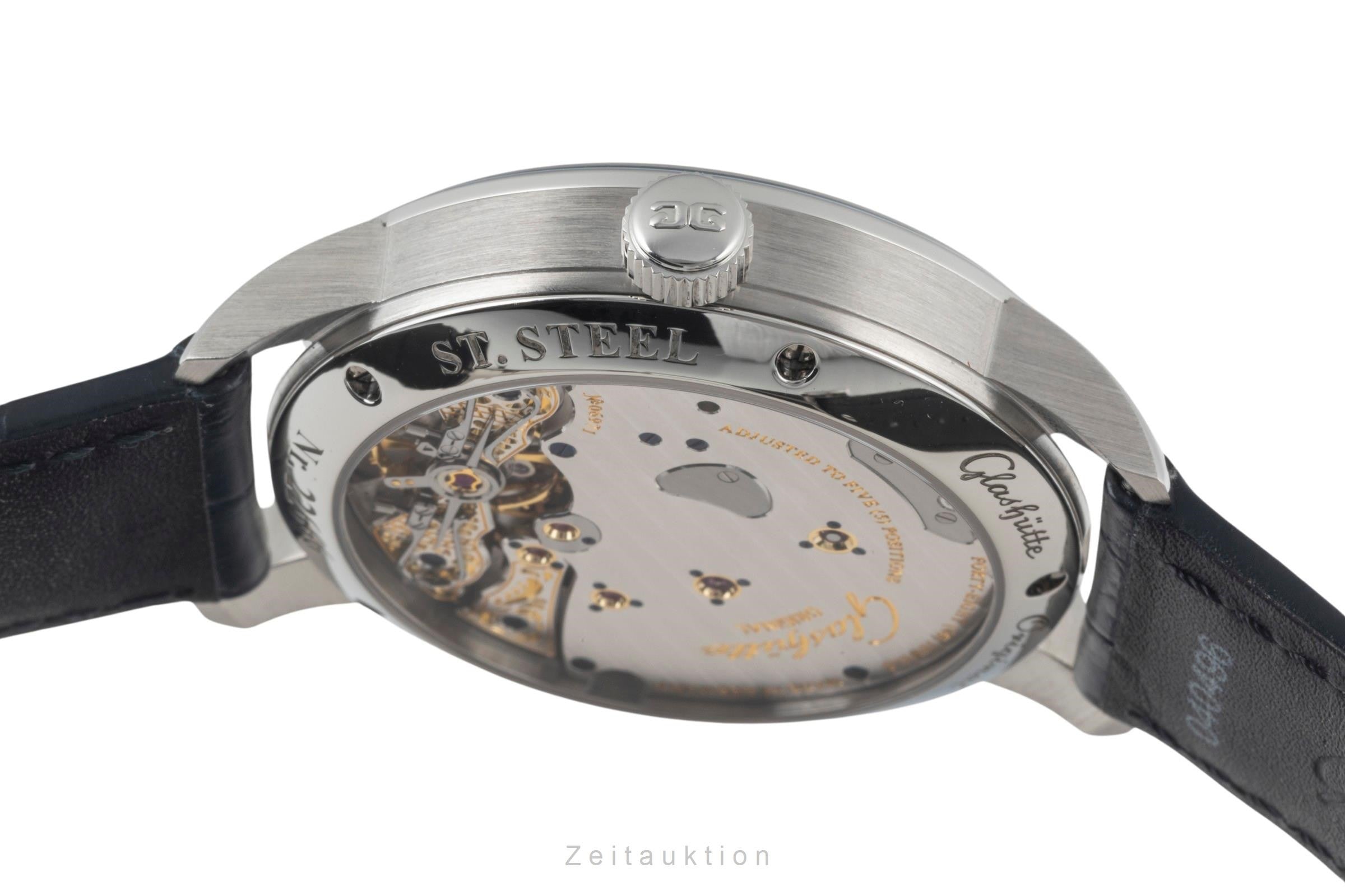Glashütte PanoReserve Stahl Handaufzug Ref. 1-65-01-26-12-35 NP: 11800,- € [2400637]