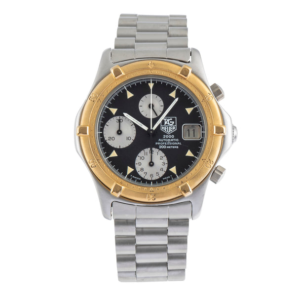 Tag Heuer 2000 cronografo acciaio / dorato automatismo orologio da uomo 173.006 Vintage  [2400670]