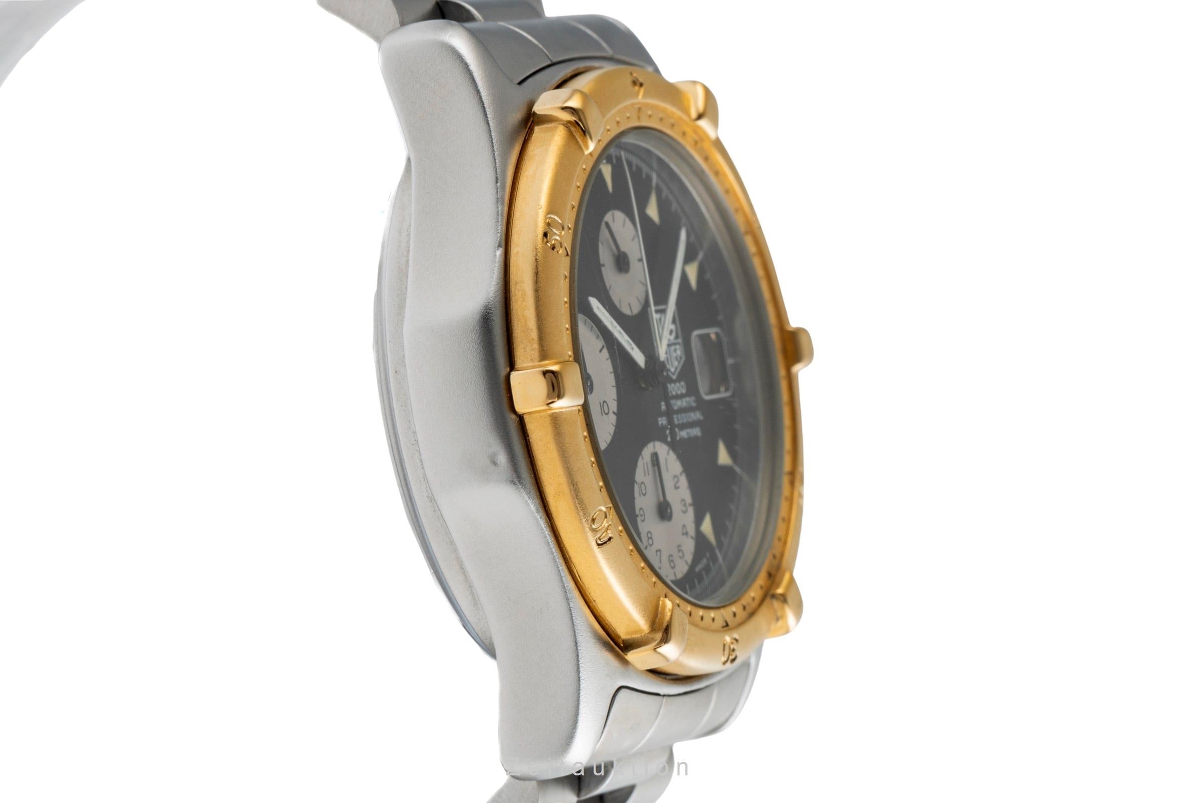 Tag Heuer 2000 cronografo acciaio / dorato automatismo orologio da uomo 173.006 Vintage  [2400670]