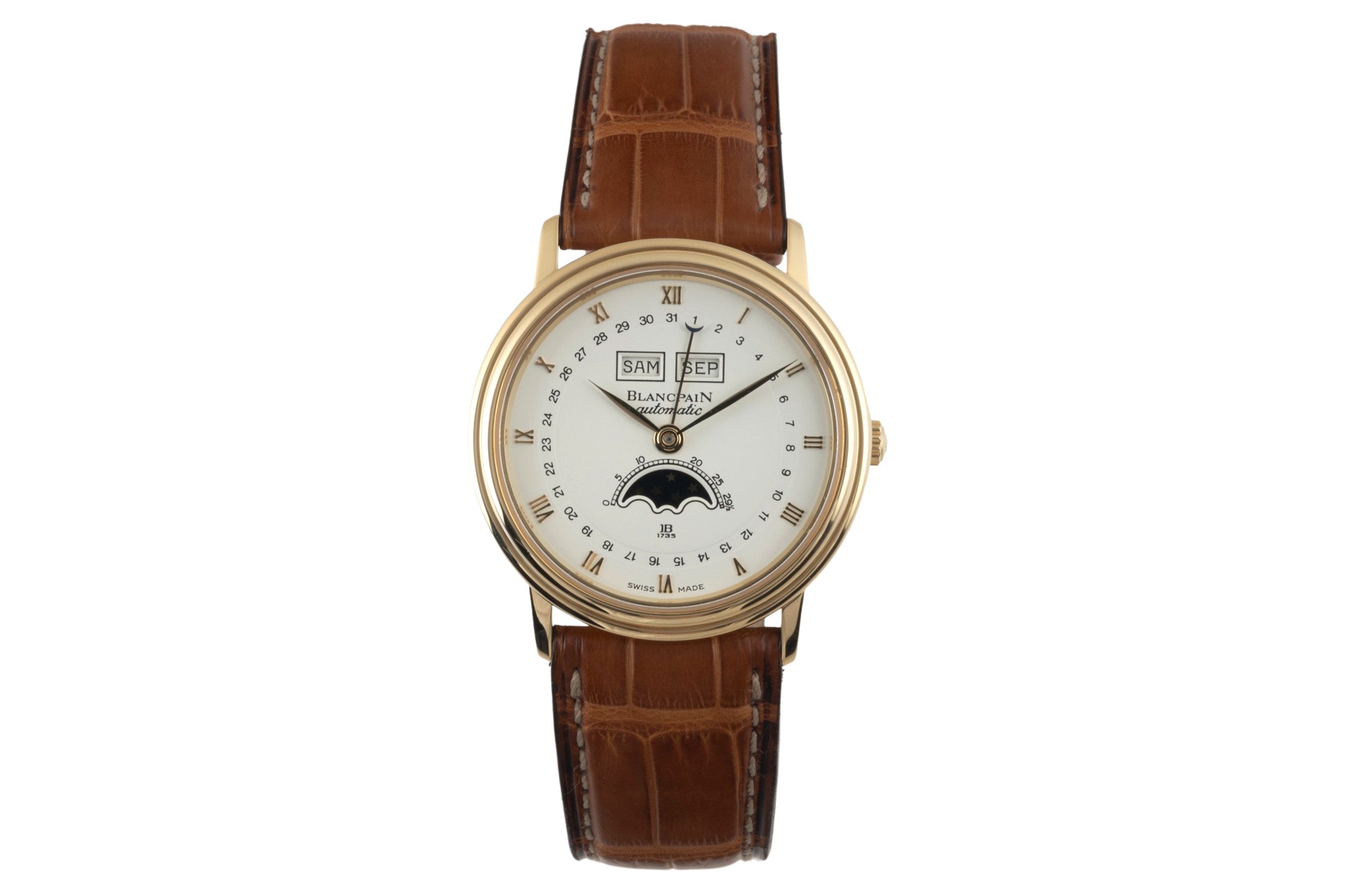 Blancpain Villeret Kalender 18k (0,750) Gold Automatik 6595-1418 VP: 27250,- € [2400689]