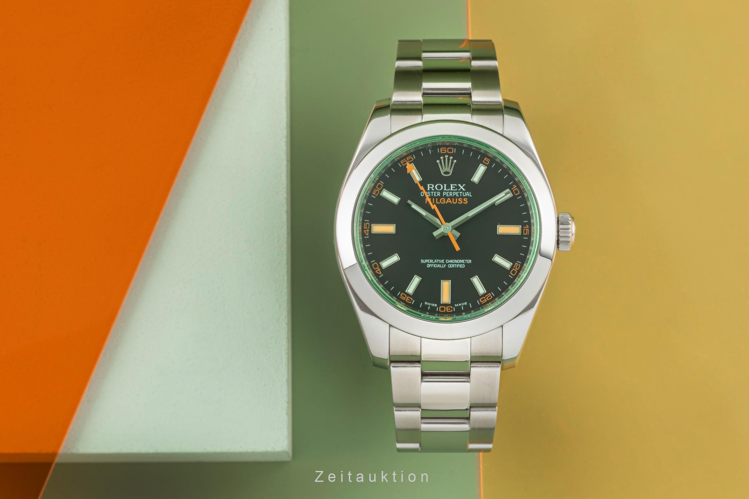 Rolex Milgauss Black Dial Oyster Edelstahl Automatik Ref. 116400GV V-Serie [2400789]