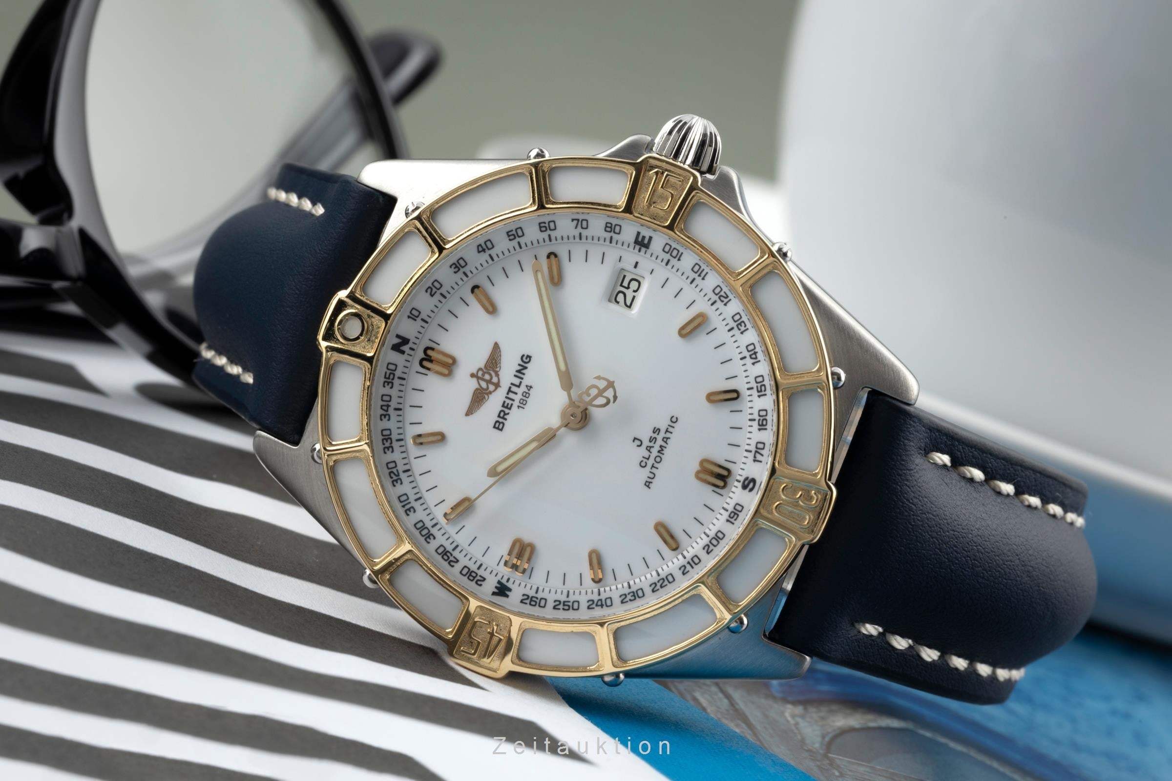 Breitling J-Class Stahl / Gold White Dial Automatik Herrenuhr Ref. 80250 Klassik [2400833]