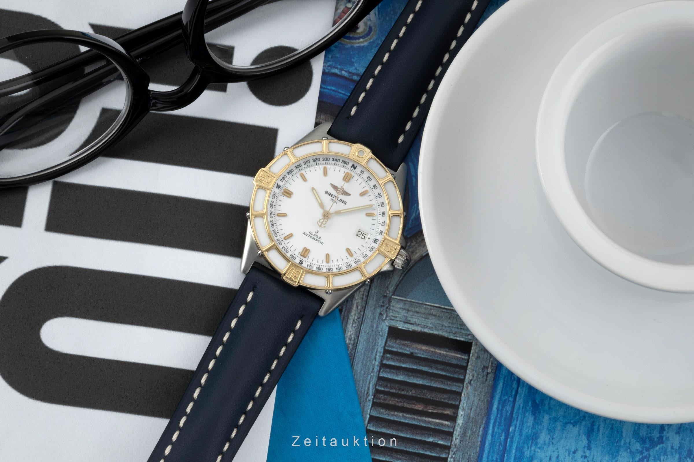 Breitling J-Class Stahl / Gold White Dial Automatik Herrenuhr Ref. 80250 Klassik [2400833]