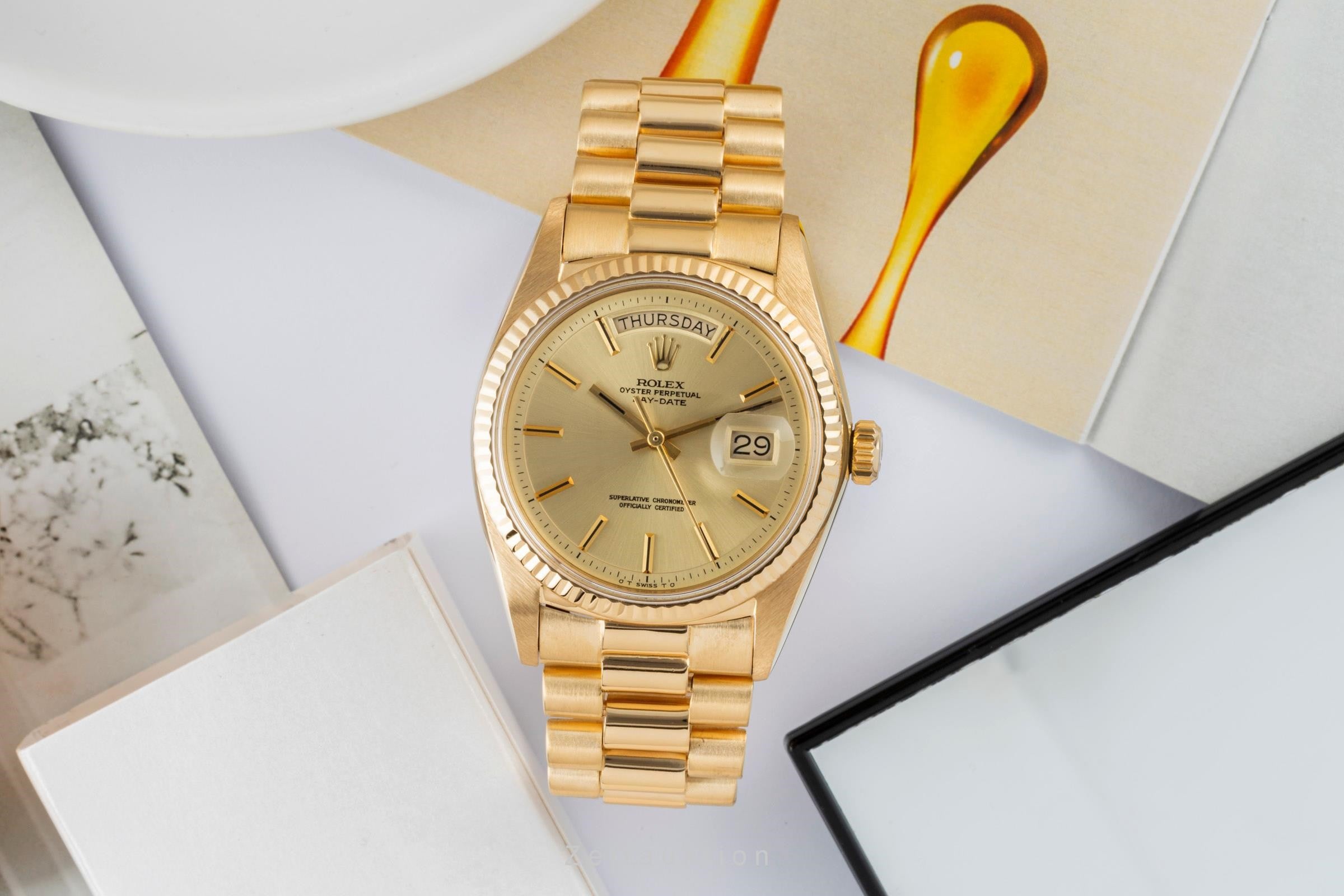 Rolex Day-Date oro 18 ct automatismo orologio da uomo 1803 LP: 35900EUR Vintage  [2400876]