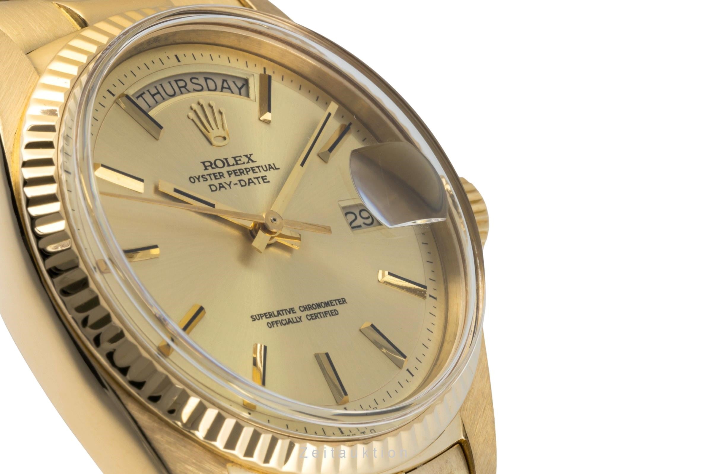 Rolex Day-Date oro 18 ct automatismo orologio da uomo 1803 LP: 35900EUR Vintage  [2400876]
