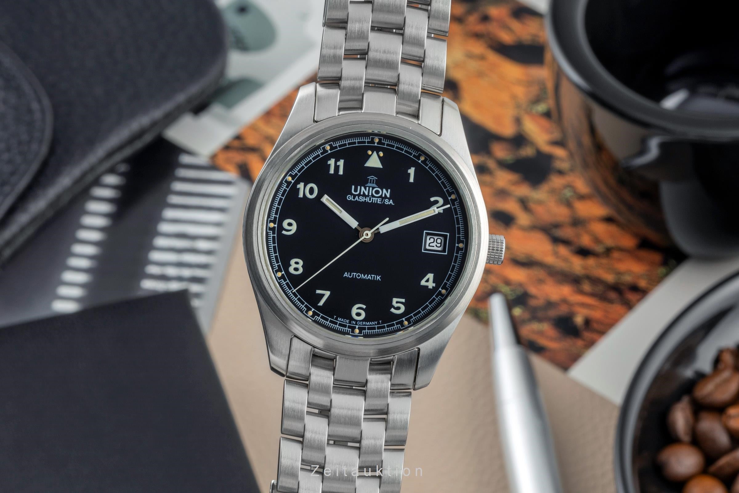 Union Glashütte Fliegeruhr steel automatic Kal. 26 Ref. 26-11-07