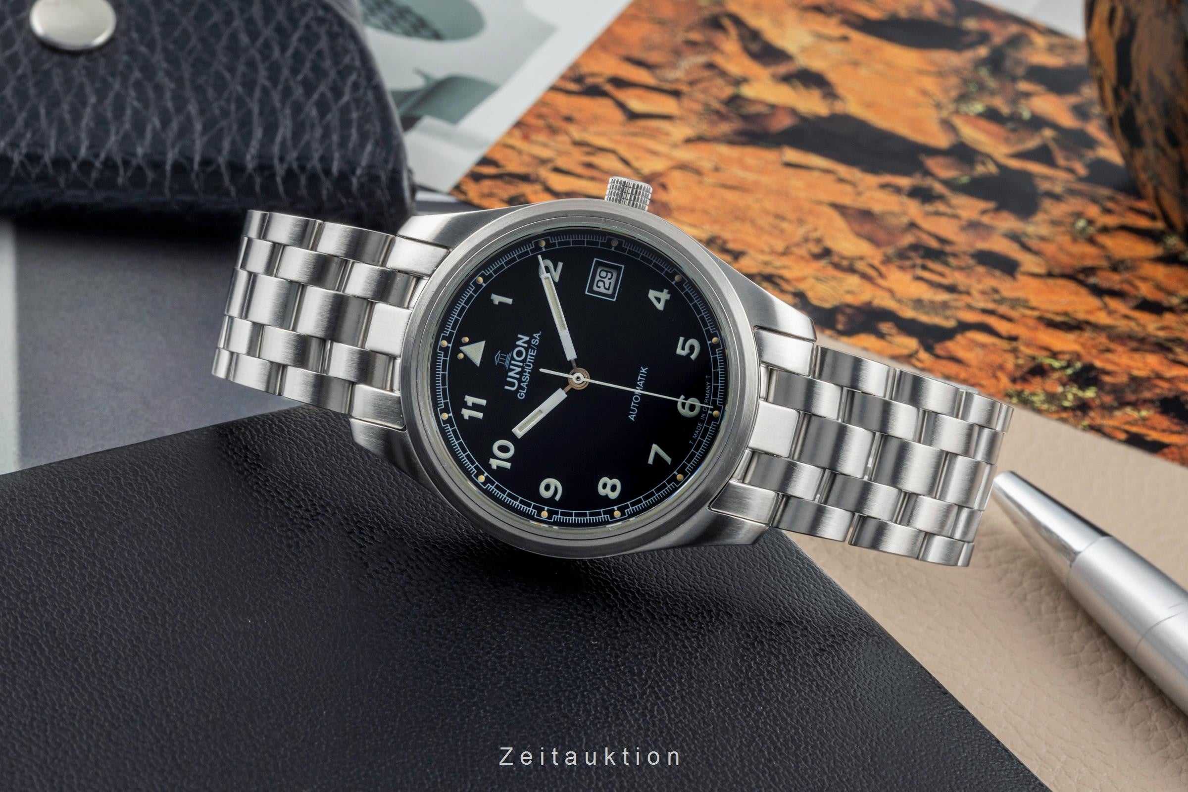 ❗️UNION WORKS 腕時計　Union Wrist Watch Union Glashütte Fliegeruhr steel automatic Kal. 26 Ref. 26-11-07