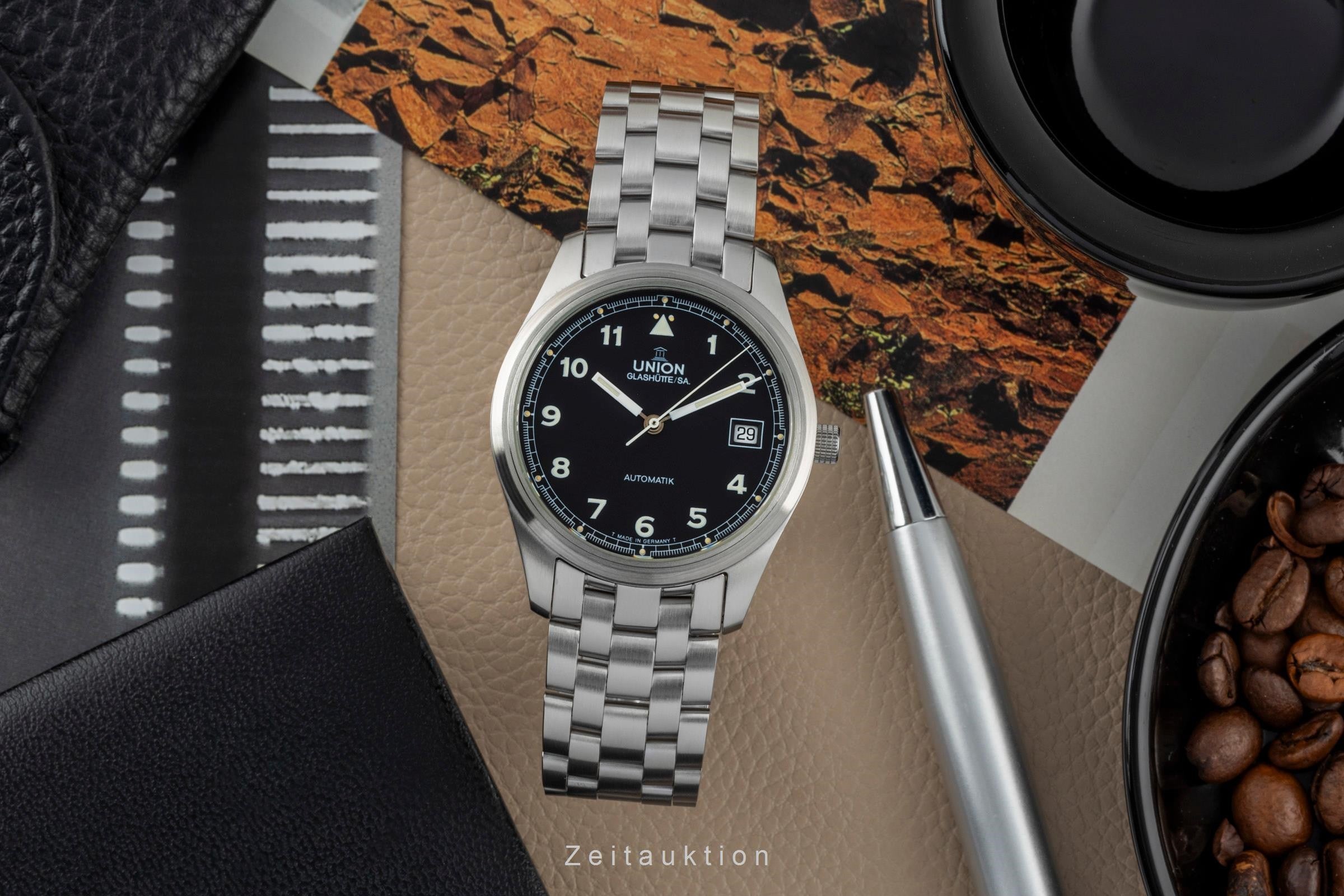 Union Glashütte Fliegeruhr steel automatic Kal. 26 Ref. 26-11-07