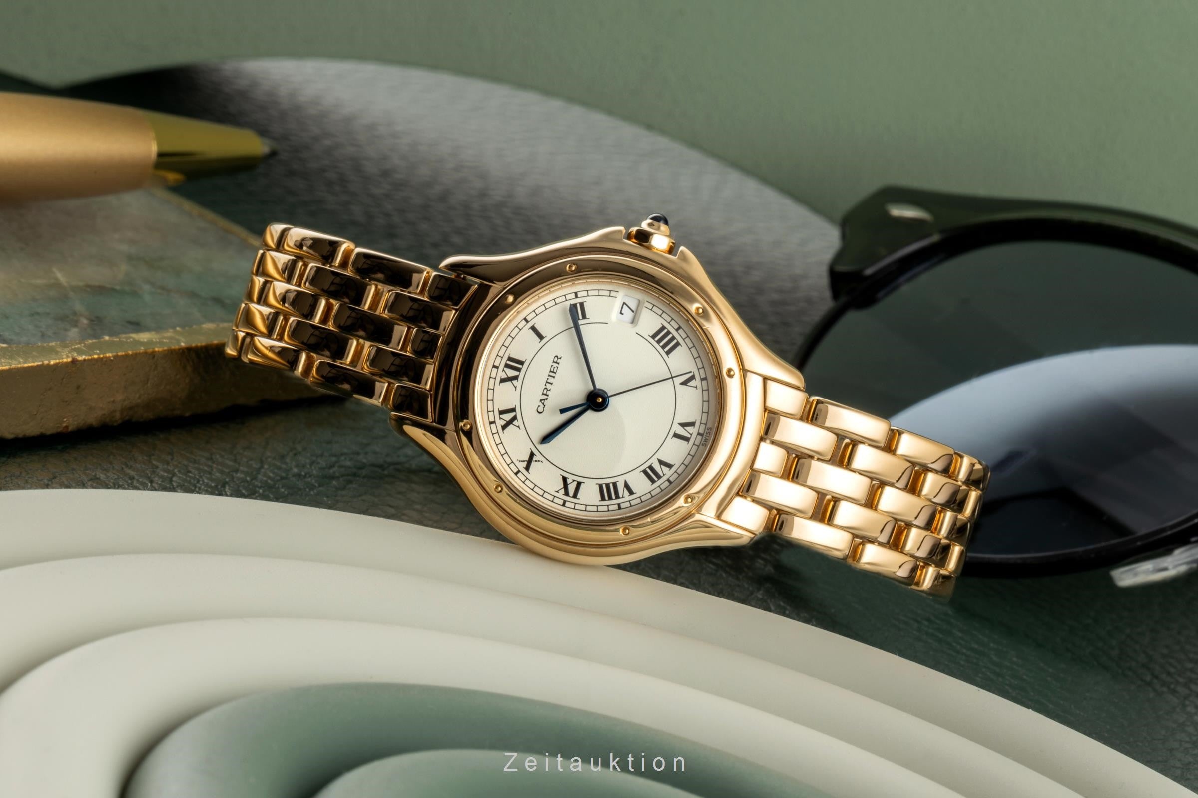 Cartier Cougar oro 18 ct quarzo orologio da donna 887906 LP: 24800EUR  [2401100]