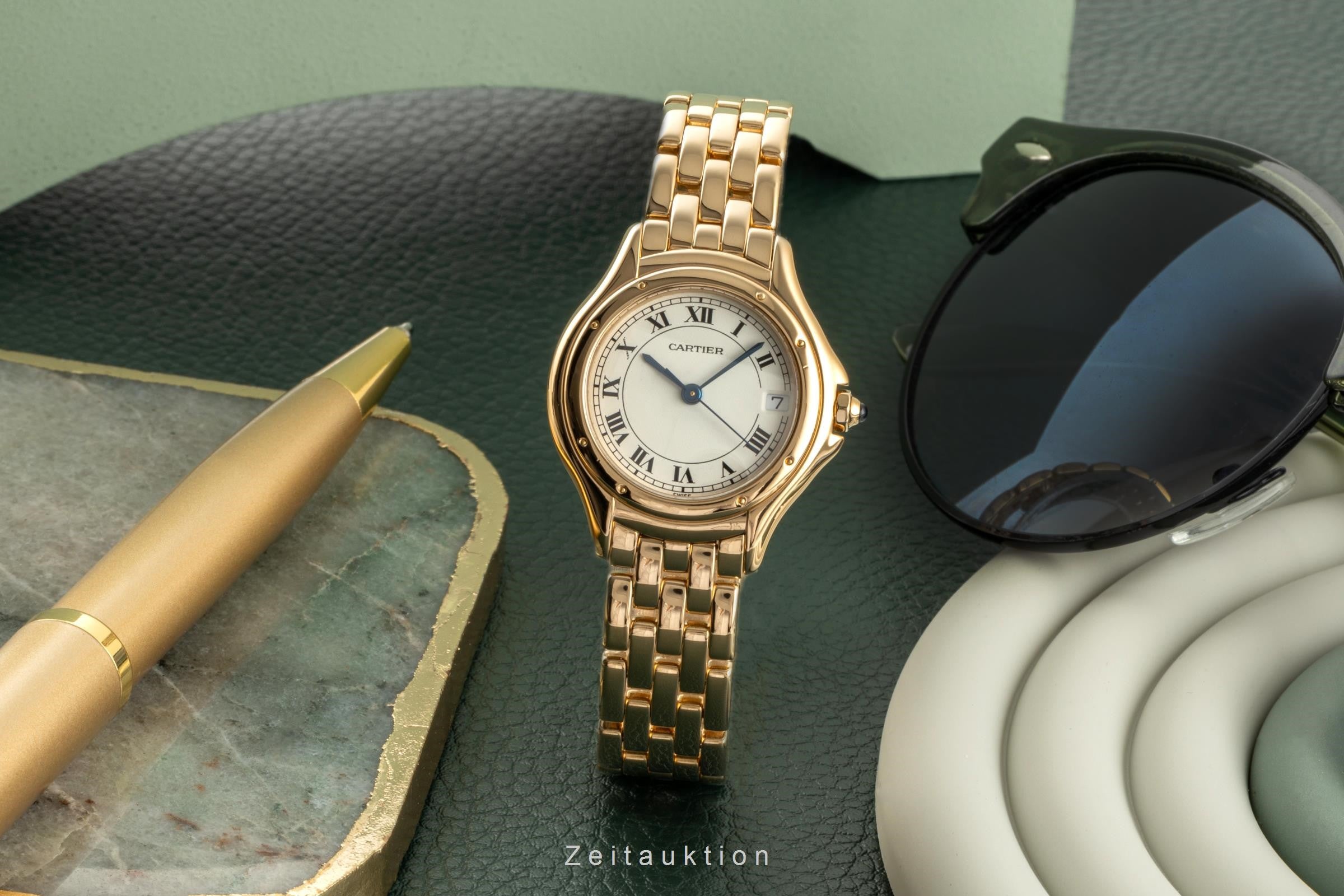 Cartier Cougar oro 18 ct quarzo orologio da donna 887906 LP: 24800EUR  [2401100]