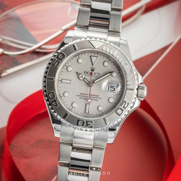 Rolex Yacht-Master 40 Oyster Stahl Platin Automatik Herrenuhr Ref. 16622 Y-Serie [2401109]