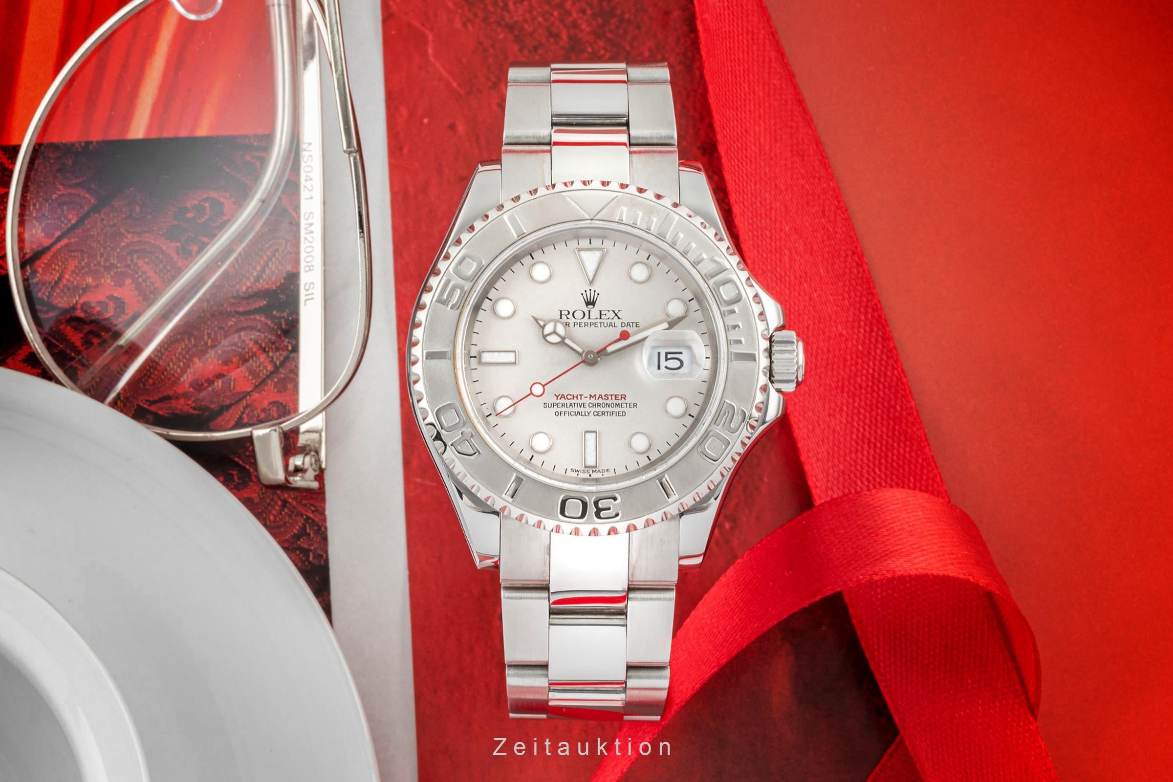 Rolex Yacht-Master 40 Oyster Stahl Platin Automatik Herrenuhr Ref. 16622 Y-Serie [2401109]