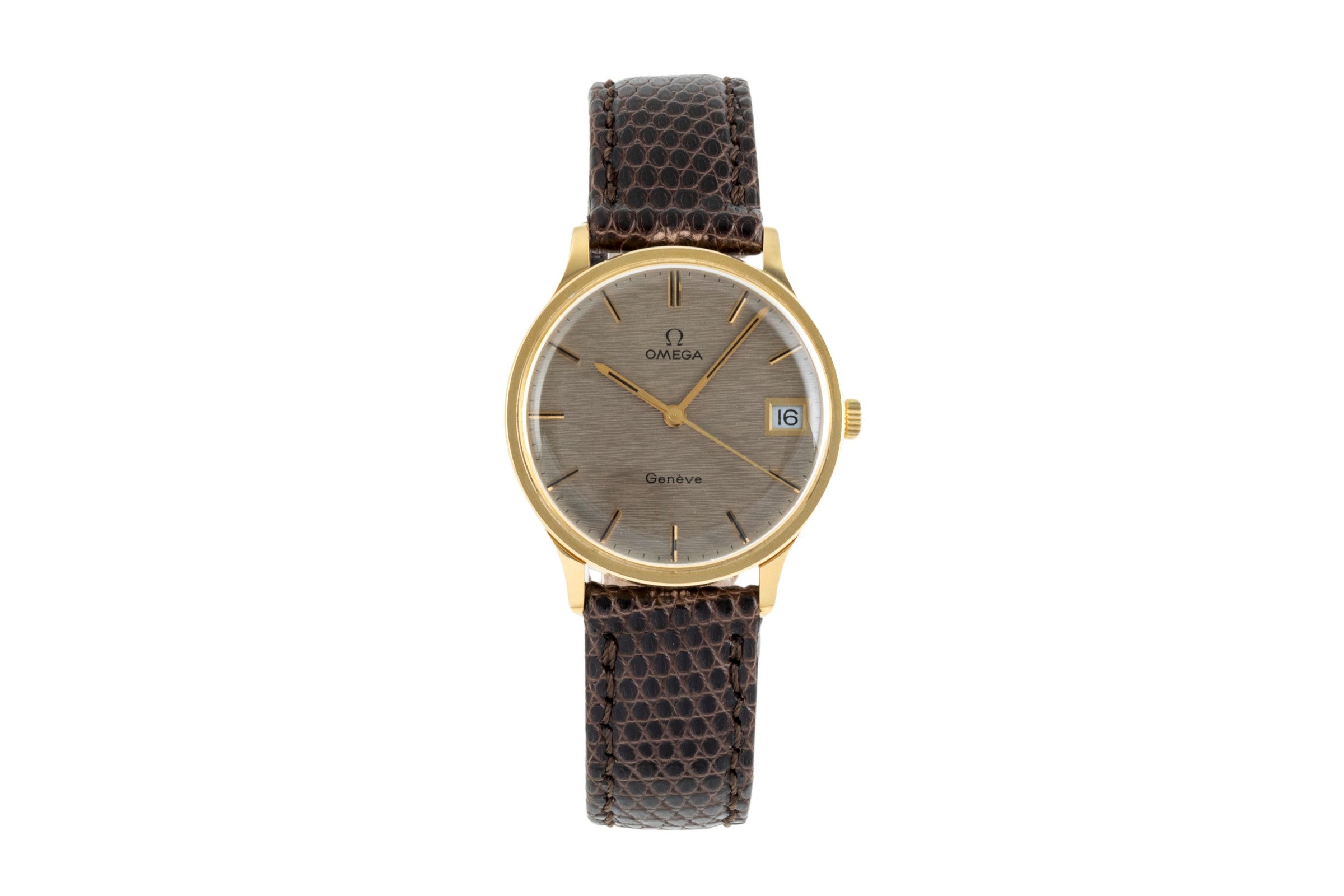 Omega Geneve oro 18 ct carica manuale orologio da uomo 132-90024 Vintage  [2401127]