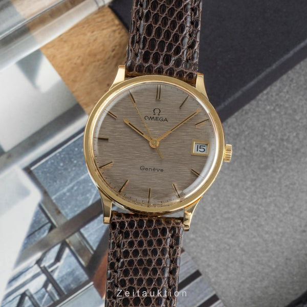 Omega Geneve oro 18 ct carica manuale orologio da uomo 132-90024 Vintage  [2401127]