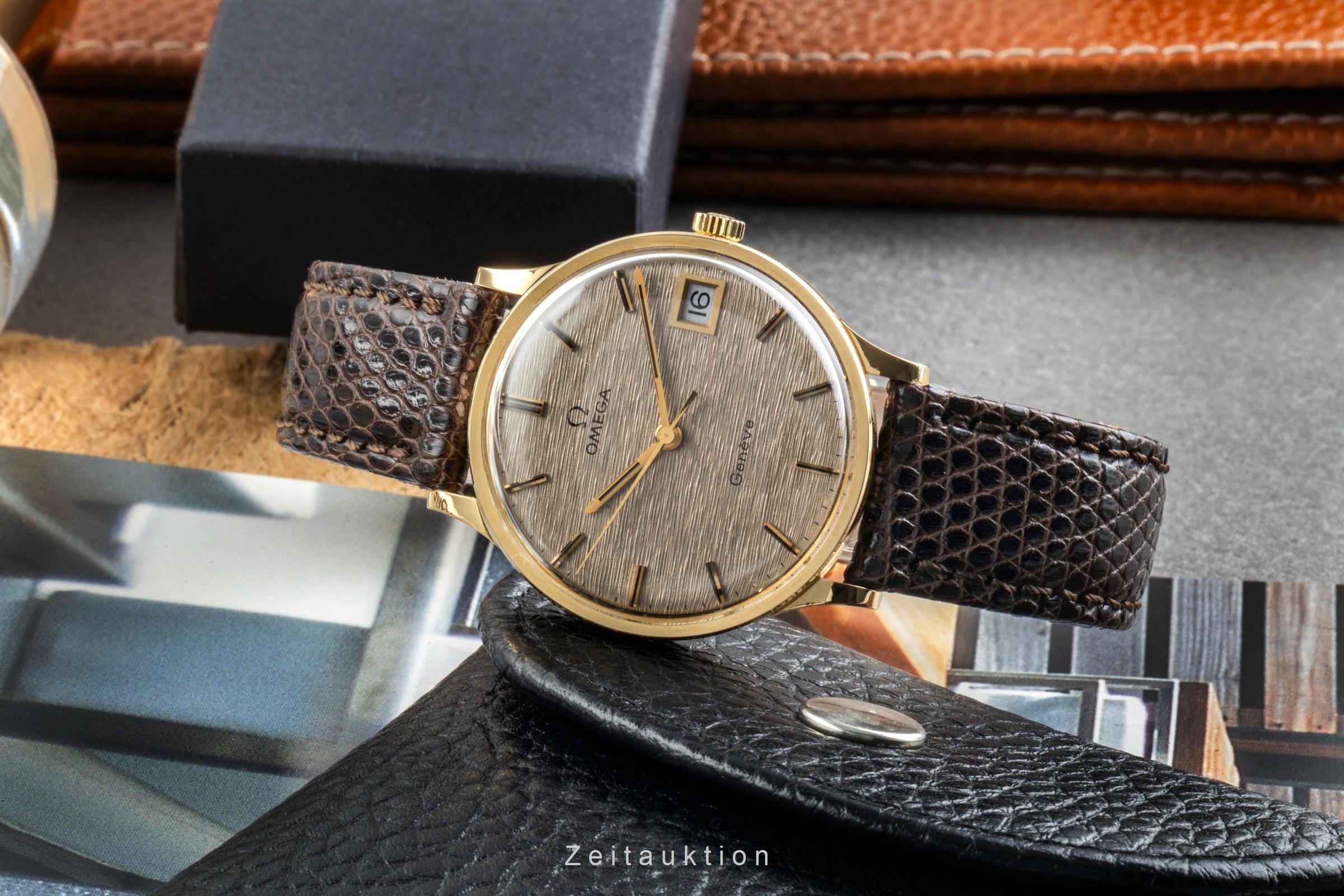 Omega Geneve oro 18 ct carica manuale orologio da uomo 132-90024 Vintage  [2401127]