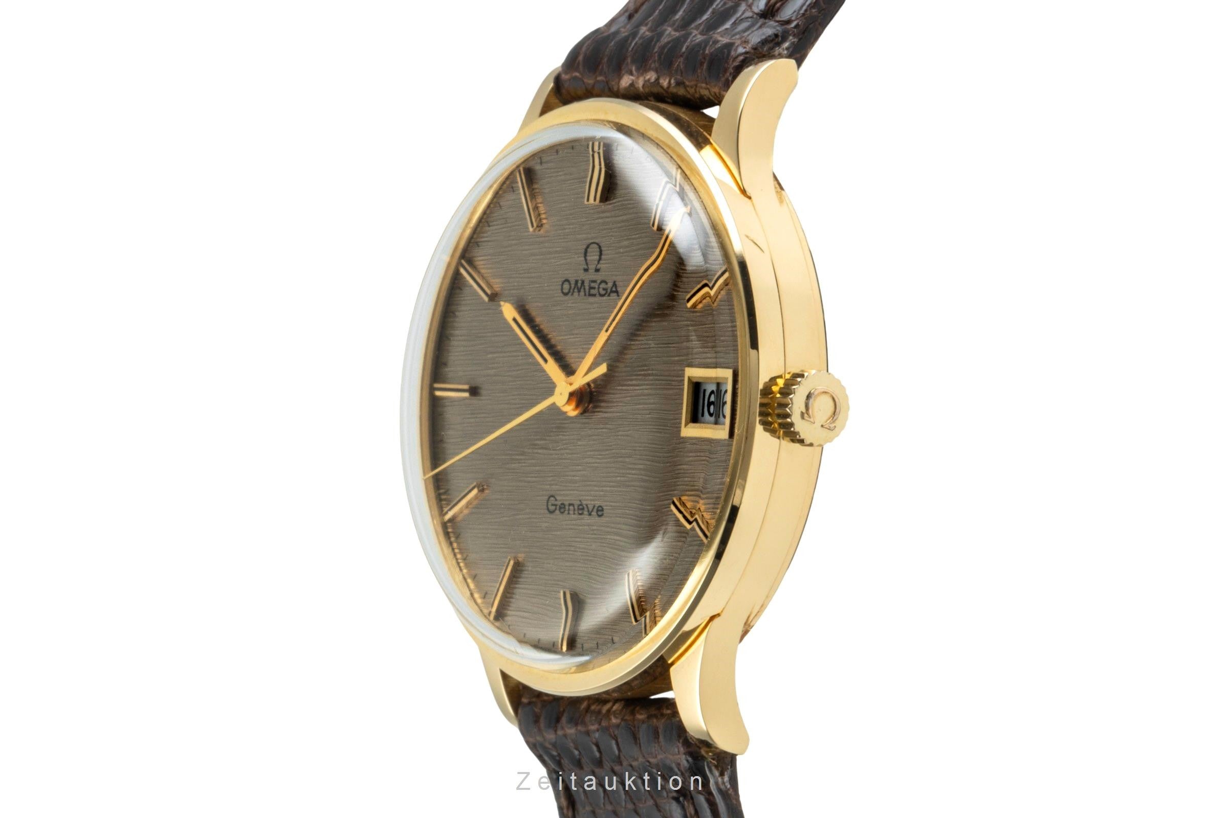 Omega Geneve oro 18 ct carica manuale orologio da uomo 132-90024 Vintage  [2401127]