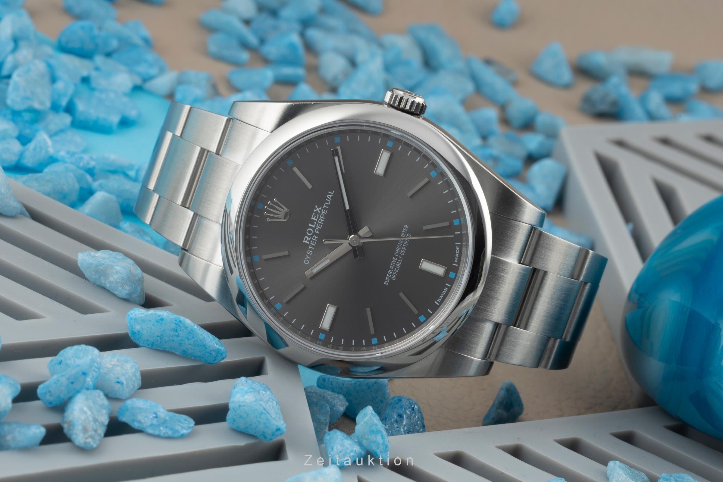 Rolex Oyster Perpetual 39 Dark Rhodium Automatik Edelstahl Herrenuhr Ref. 114300 [2401234]