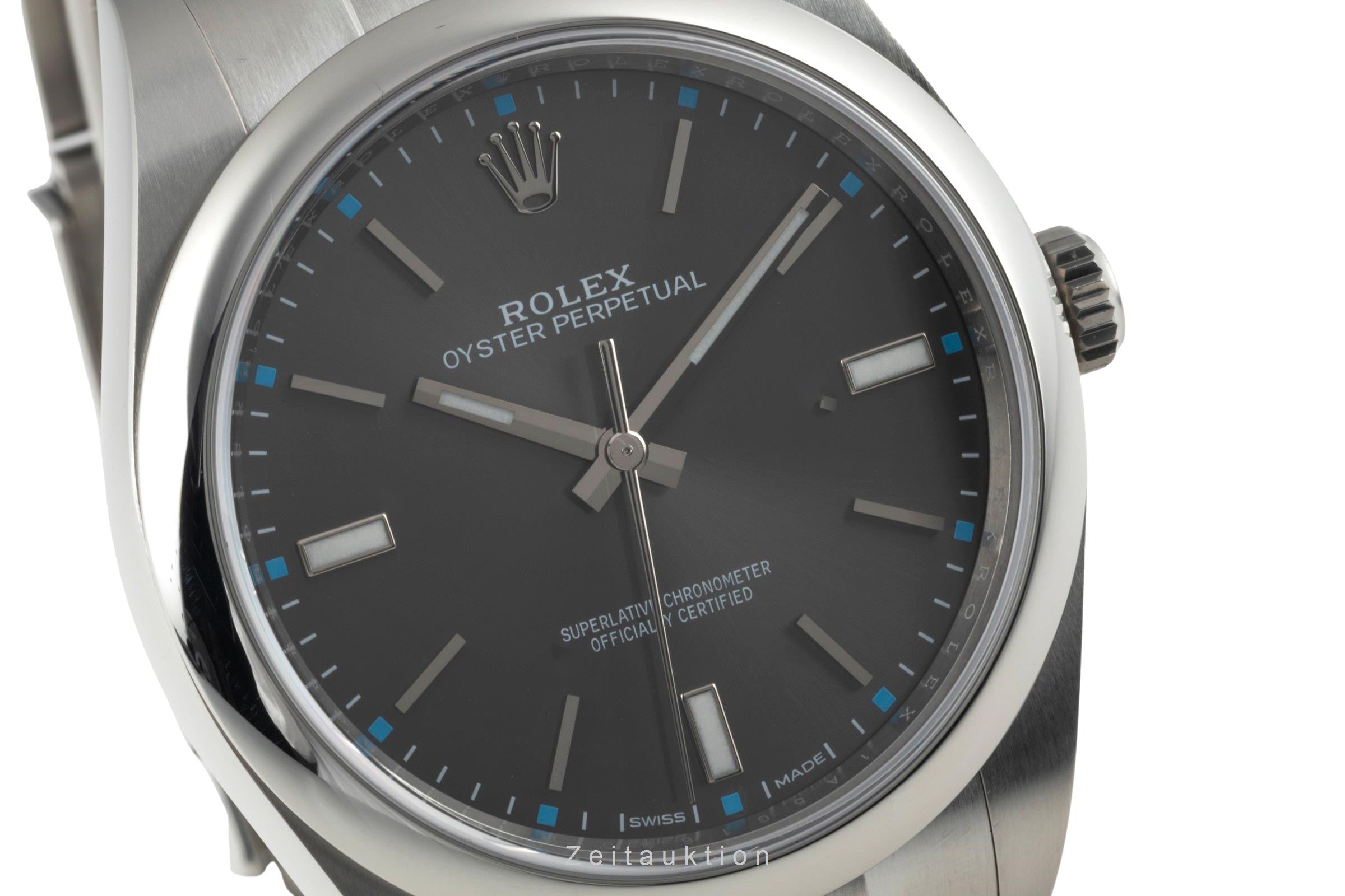 Rolex Oyster Perpetual 39 Dark Rhodium Automatik Edelstahl Herrenuhr Ref. 114300 [2401234]