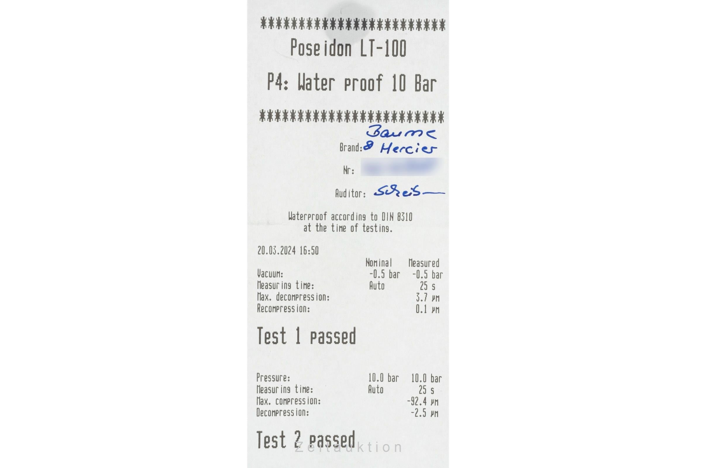 Baume & Mercier Capeland acero automático reloj para caballeros MV045221 LP: 1990EUR  [2401395]