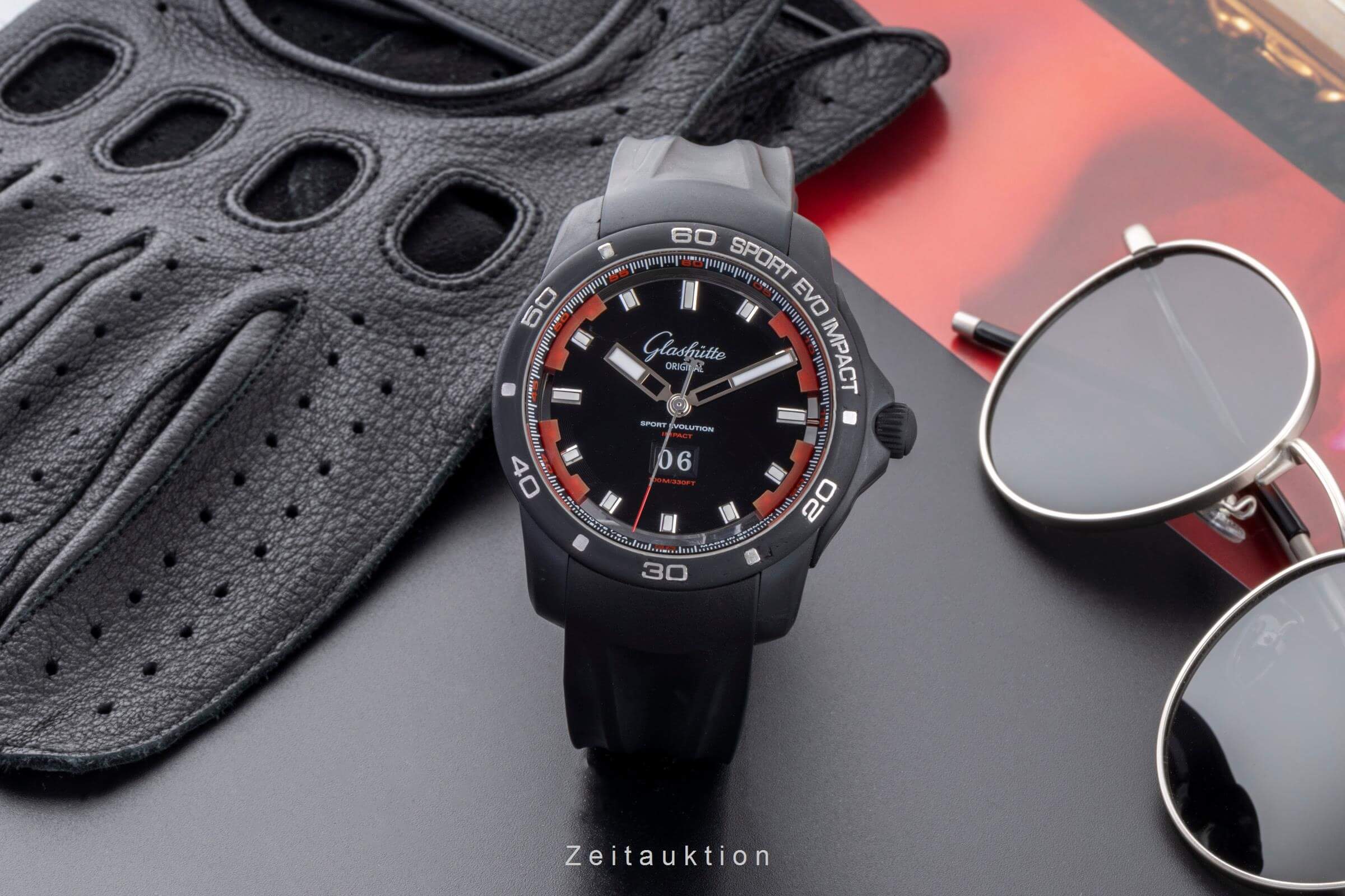 Glashütte Sport Evolution  acier automatique montre pour hommes 39-47-16-16-04  [2401420]