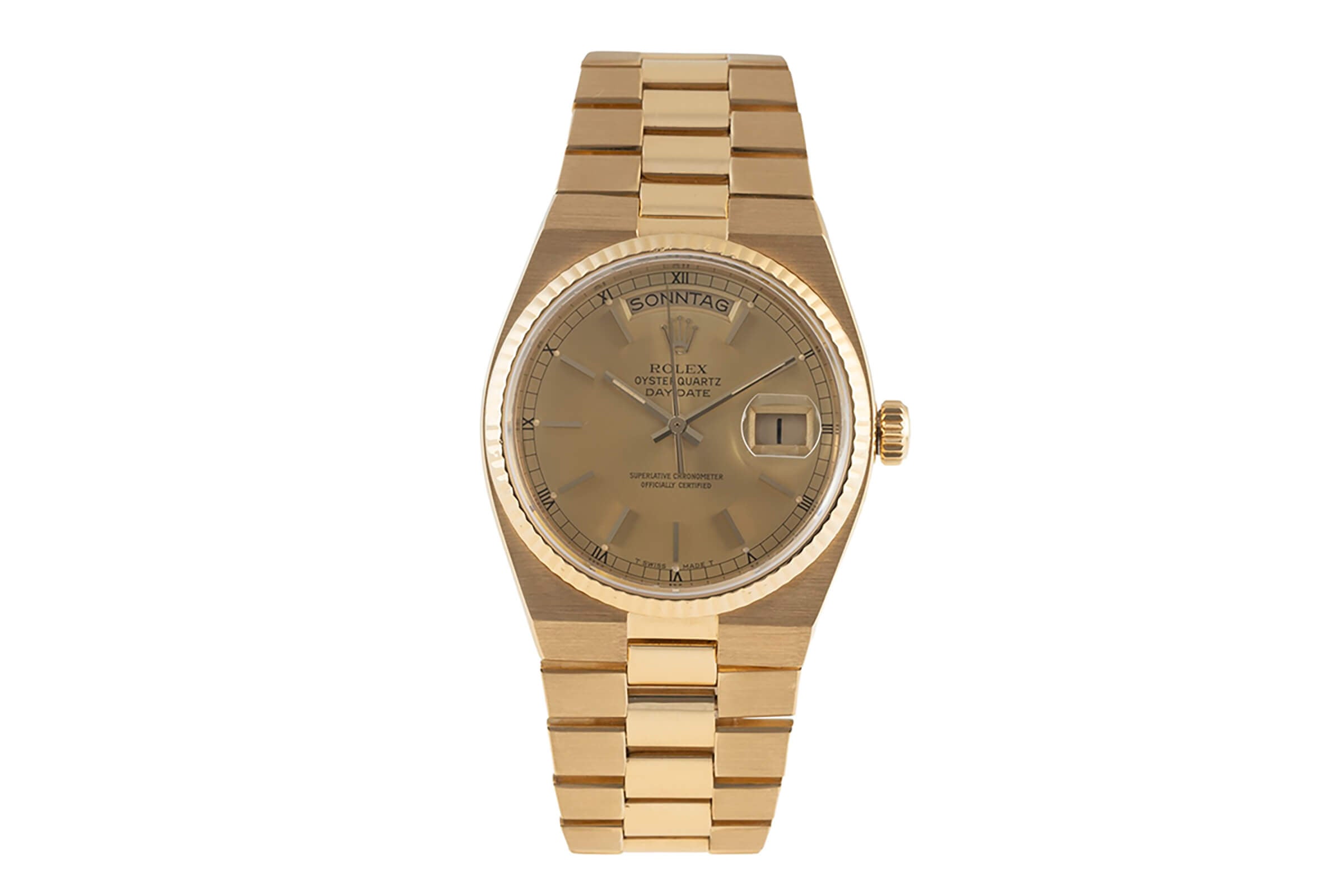 Rolex Day-Date Oysterquartz 18k (0,750) Gold Herrenuhr Ref. 19018 VP: 37300,- € [2402006]