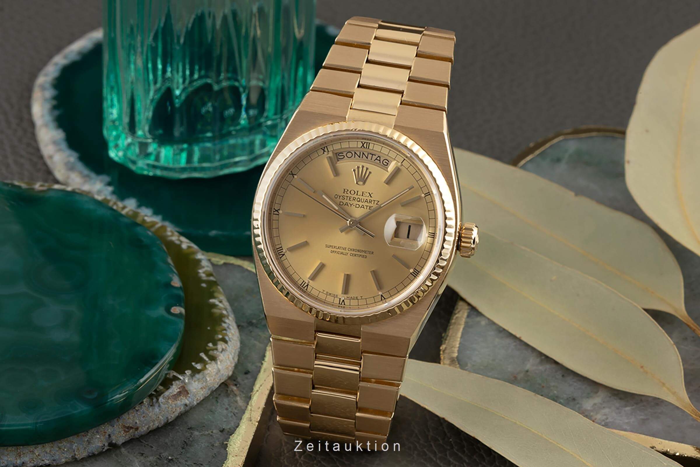 Rolex Day-Date Oysterquartz 18k (0,750) Gold Herrenuhr Ref. 19018 VP: 37300,- € [2402006]