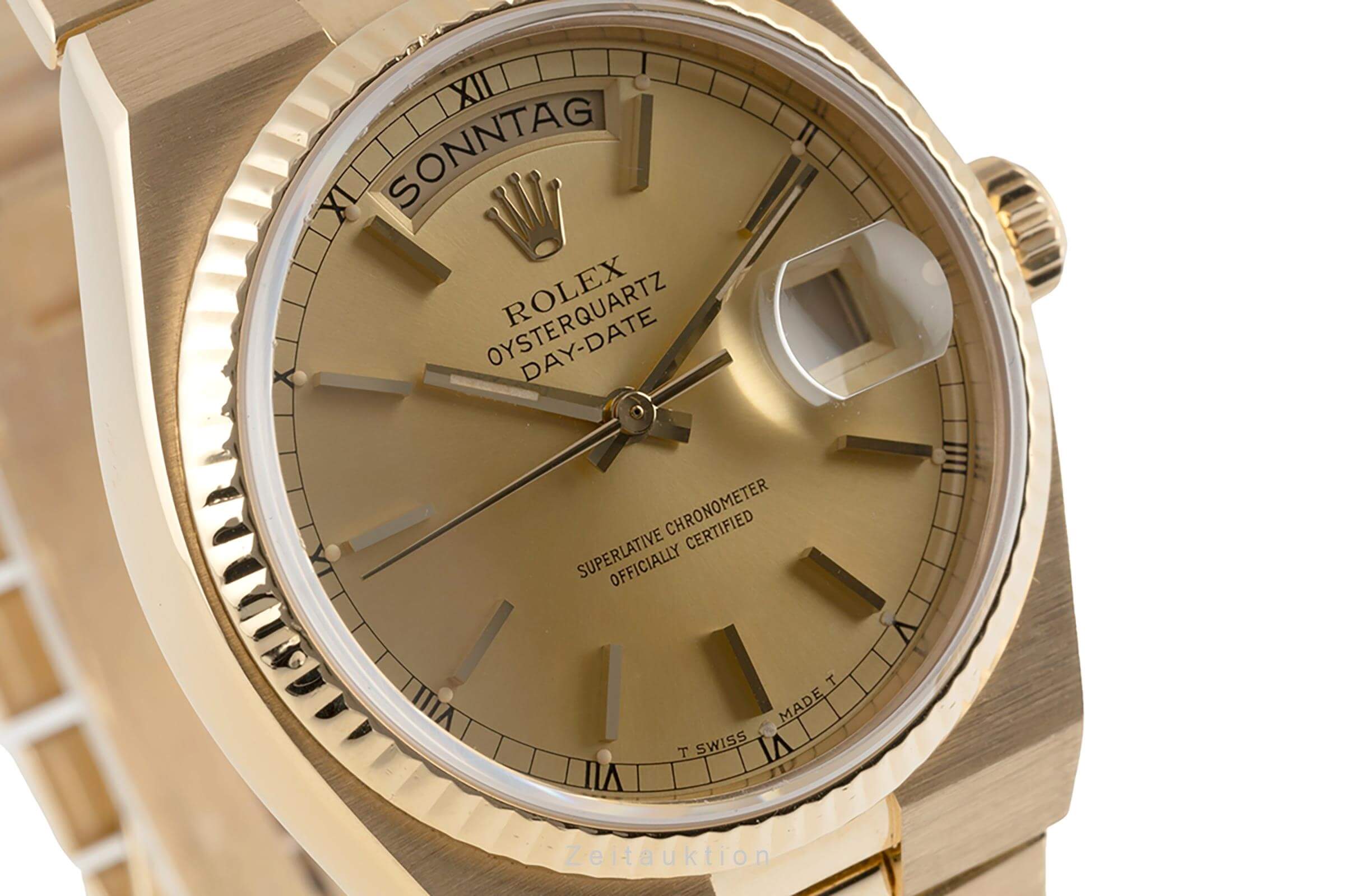 Rolex Day-Date Oysterquartz 18k (0,750) Gold Herrenuhr Ref. 19018 VP: 37300,- € [2402006]