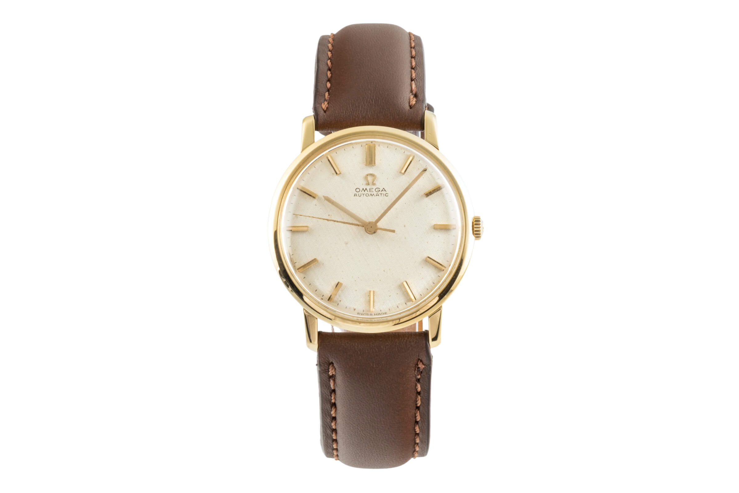 Omega Seamaster Linen Dial 18k (0,750) Gold Automatik Herrenuhr Ref. 161.003  [2402346]