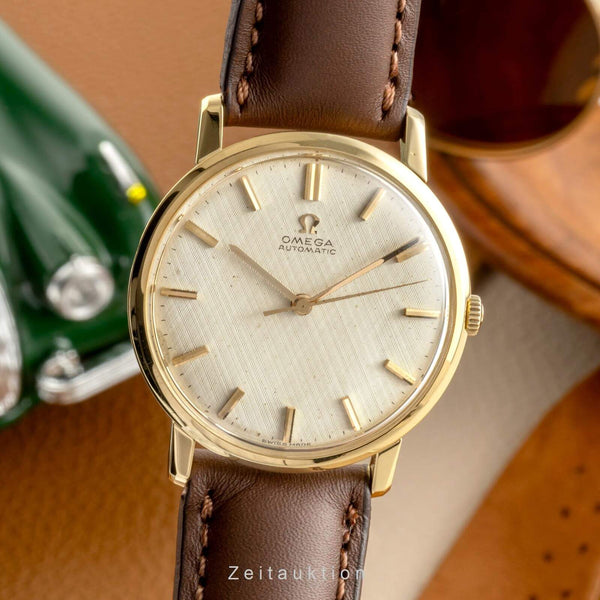 Omega Seamaster Linen Dial 18k (0,750) Gold Automatik Herrenuhr Ref. 161.003  [2402346]