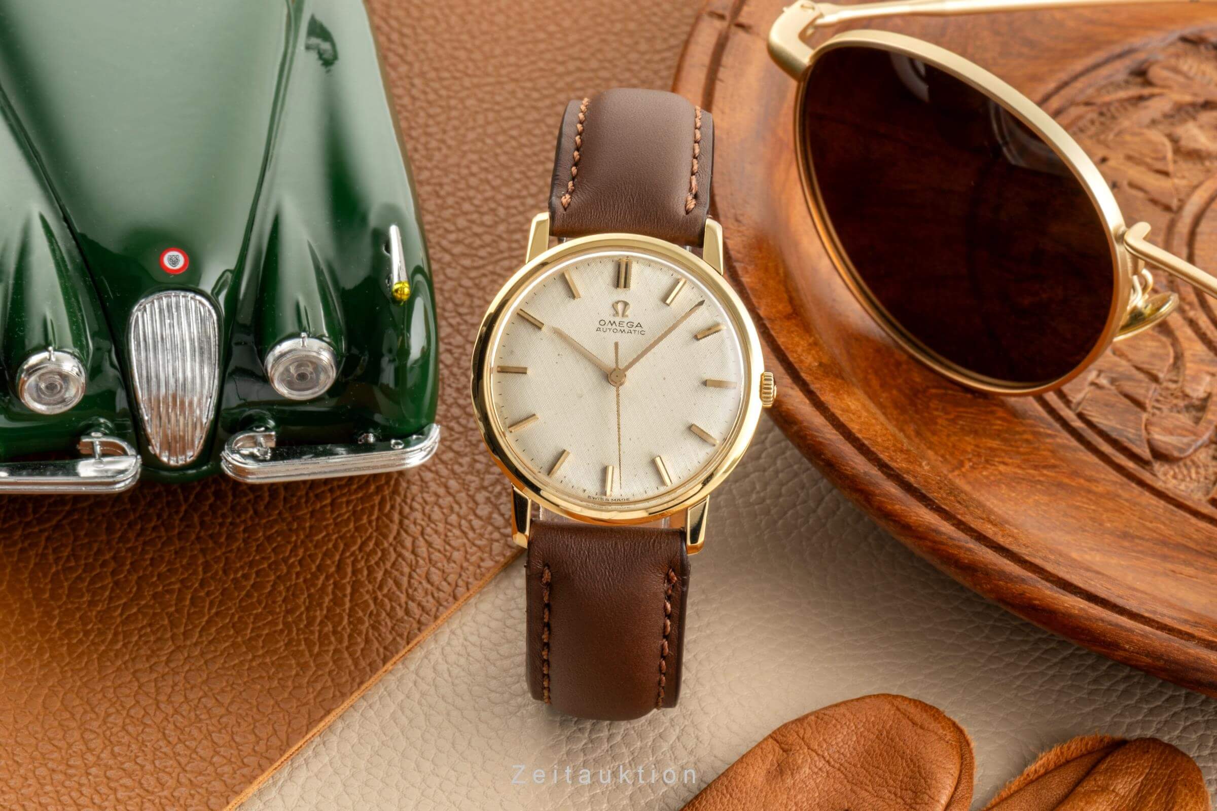Omega Seamaster Linen Dial 18k (0,750) Gold Automatik Herrenuhr Ref. 161.003  [2402346]