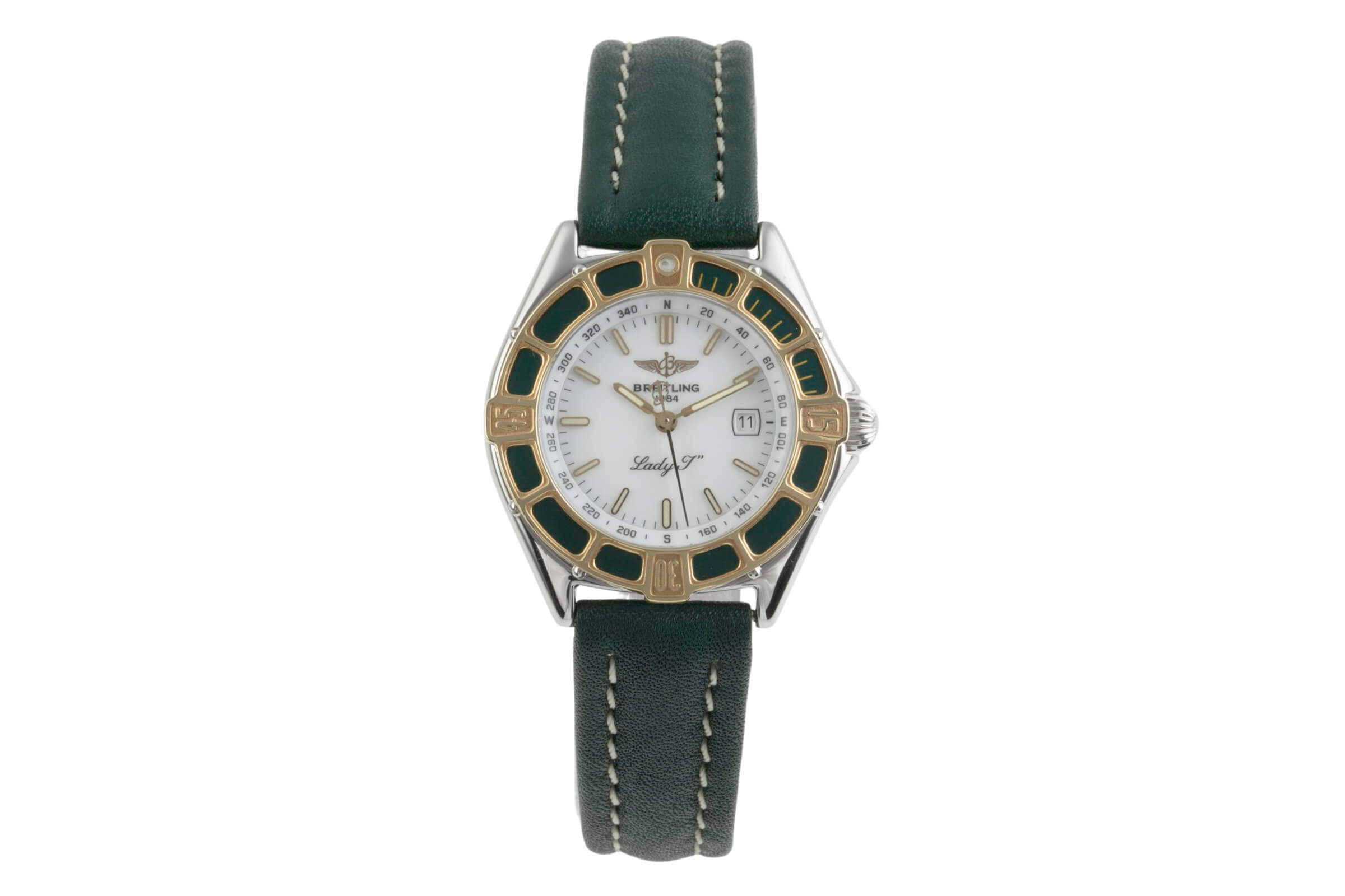 Breitling Lady J White Dial Stahl / Gold Quarz Damenuhr Ref. D52065 Klassiker [2402386]