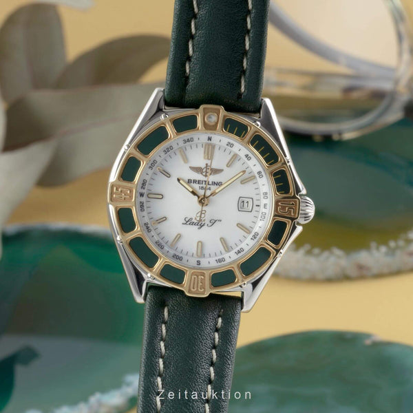 Breitling Lady J White Dial Stahl / Gold Quarz Damenuhr Ref. D52065 Klassiker [2402386]