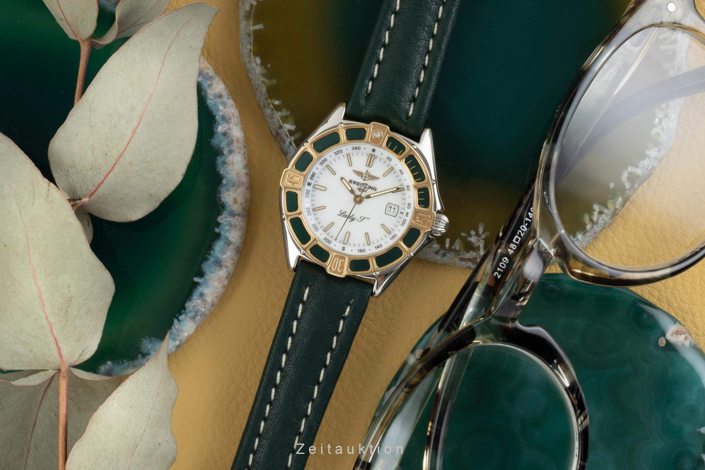 Breitling Lady J White Dial Stahl / Gold Quarz Damenuhr Ref. D52065 Klassiker [2402386]