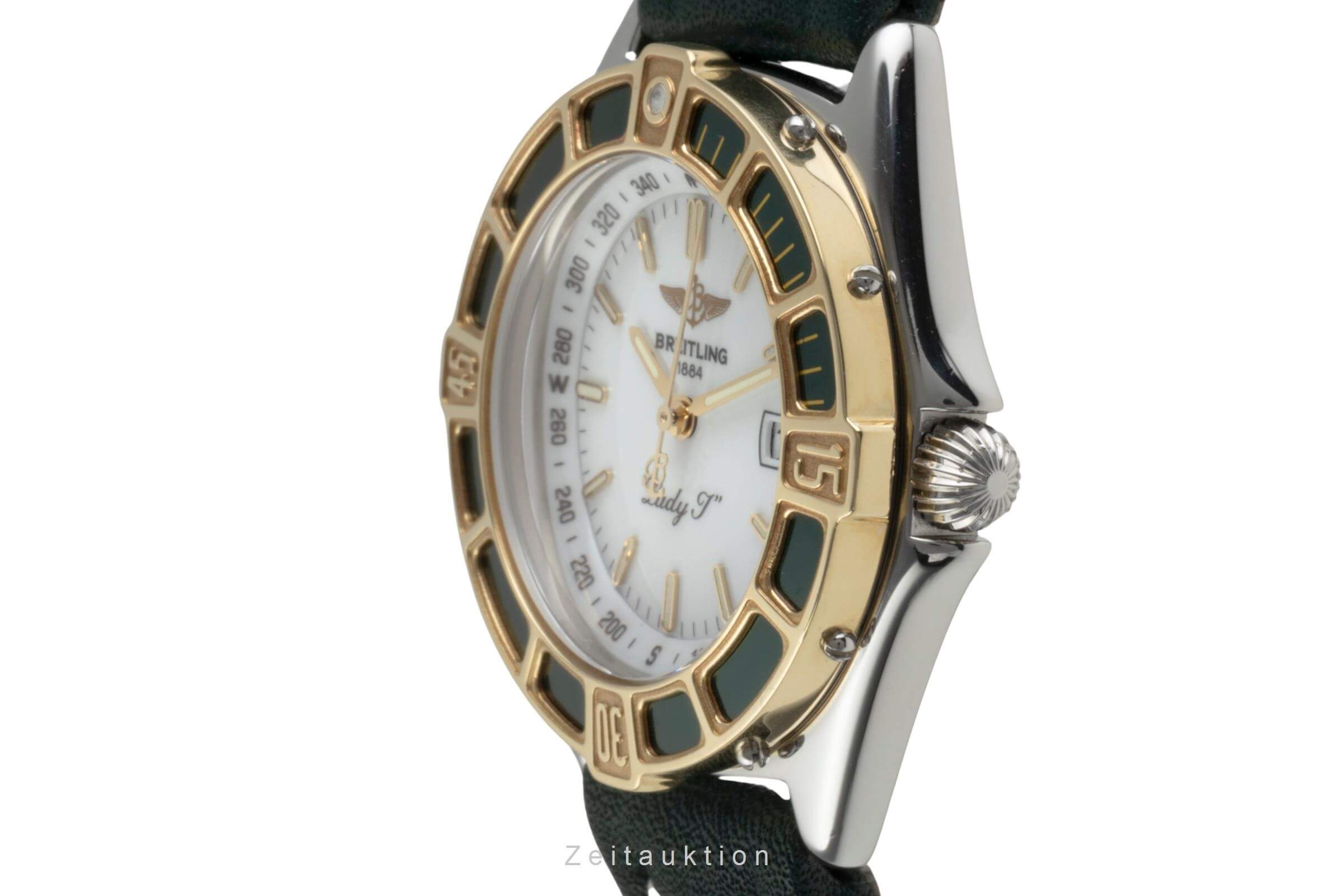 Breitling Lady J White Dial Stahl / Gold Quarz Damenuhr Ref. D52065 Klassiker [2402386]