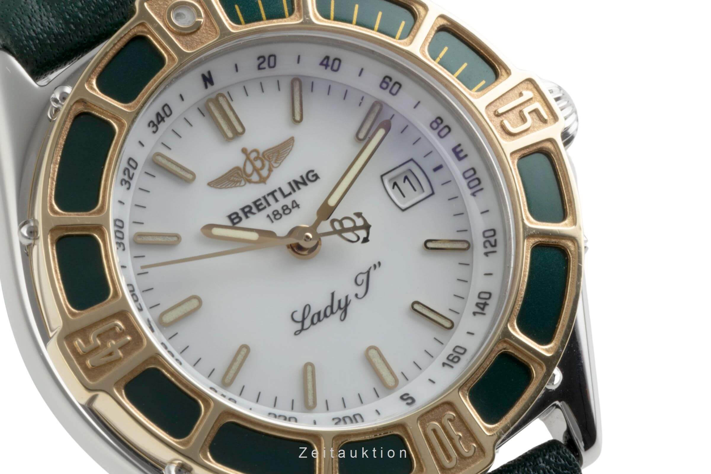 Breitling Lady J White Dial Stahl / Gold Quarz Damenuhr Ref. D52065 Klassiker [2402386]