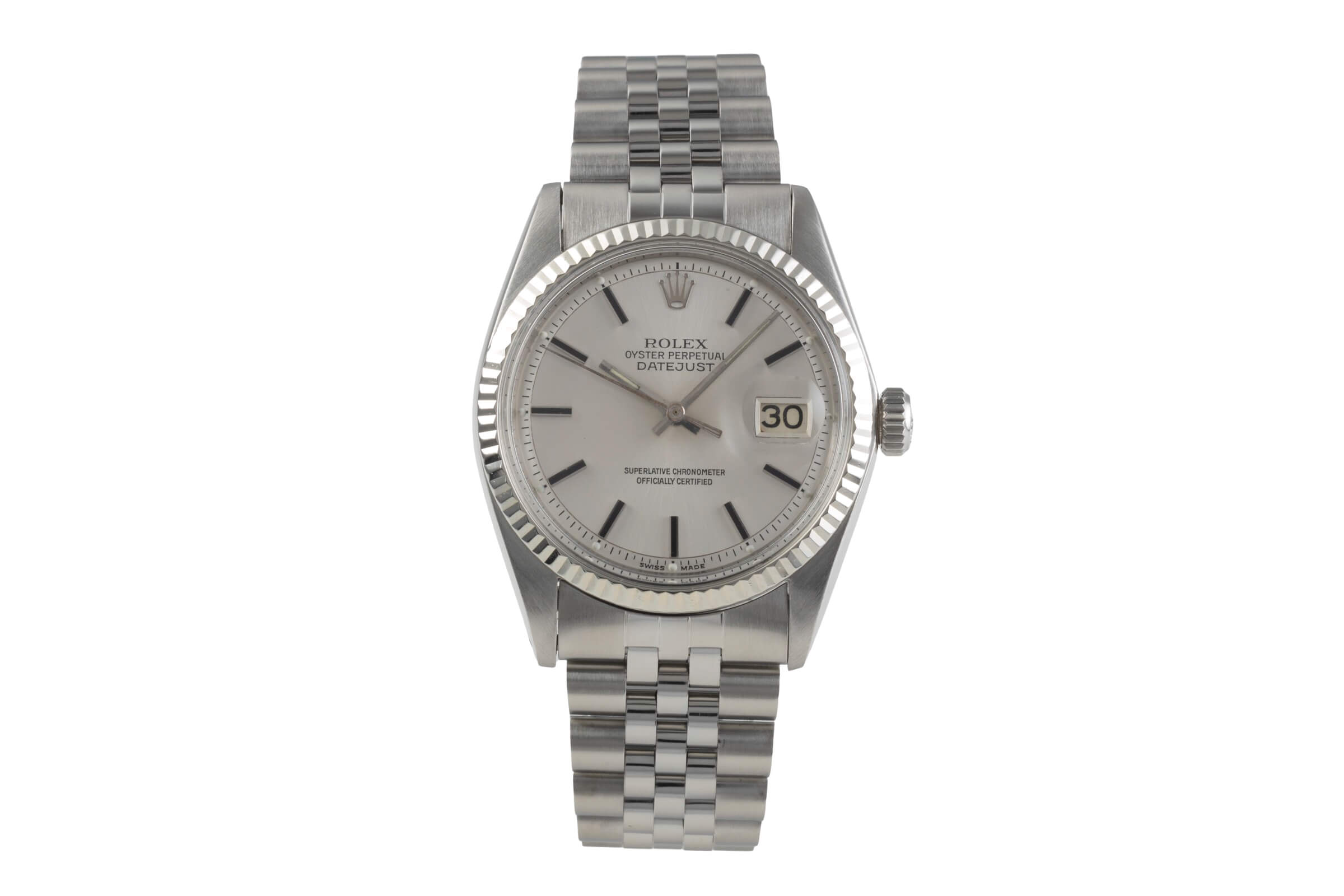 Rolex Datejust steel / white gold automatic men's watch 1601  [2402511]
