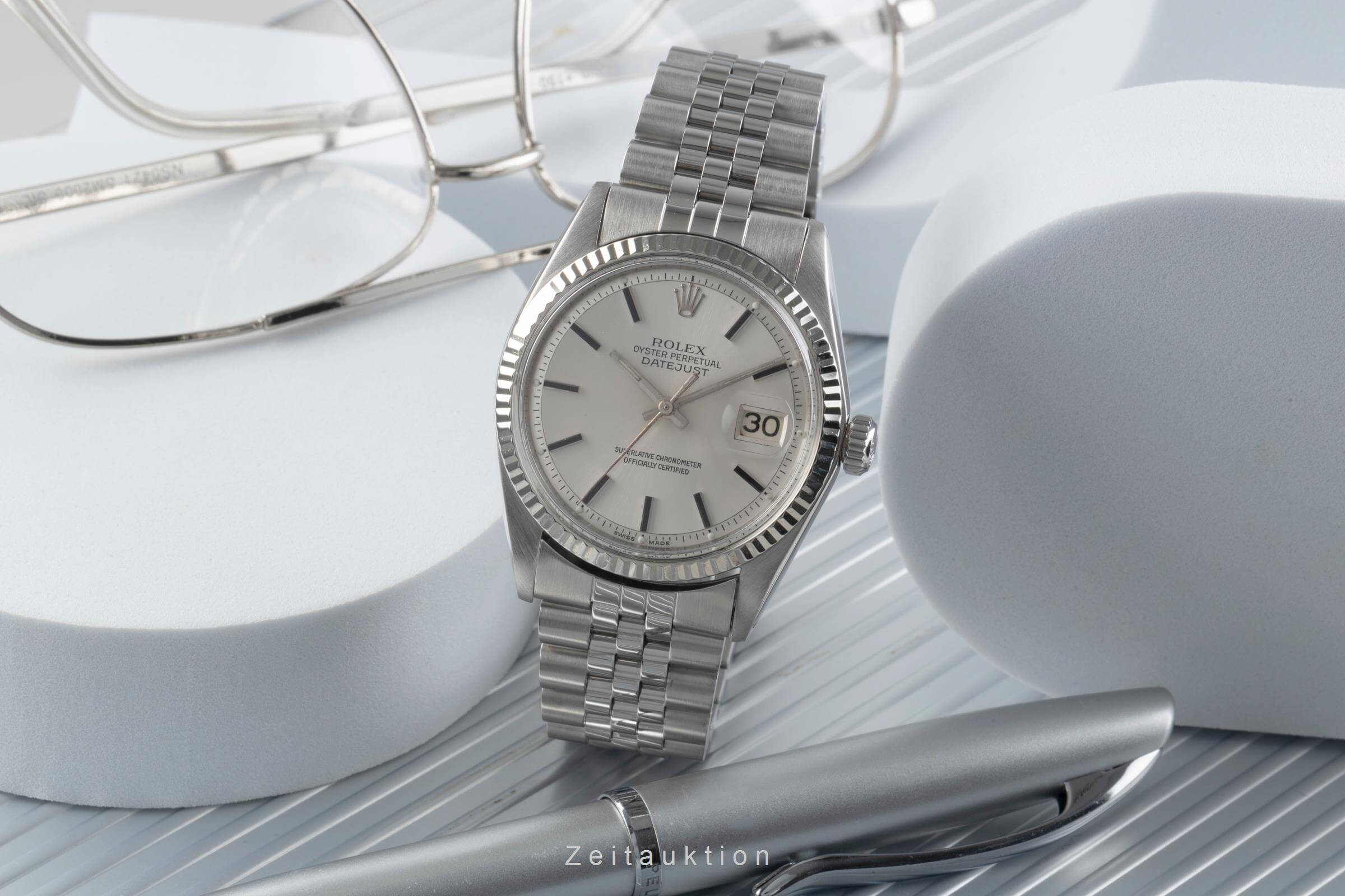 Rolex Datejust steel / white gold automatic men's watch 1601  [2402511]