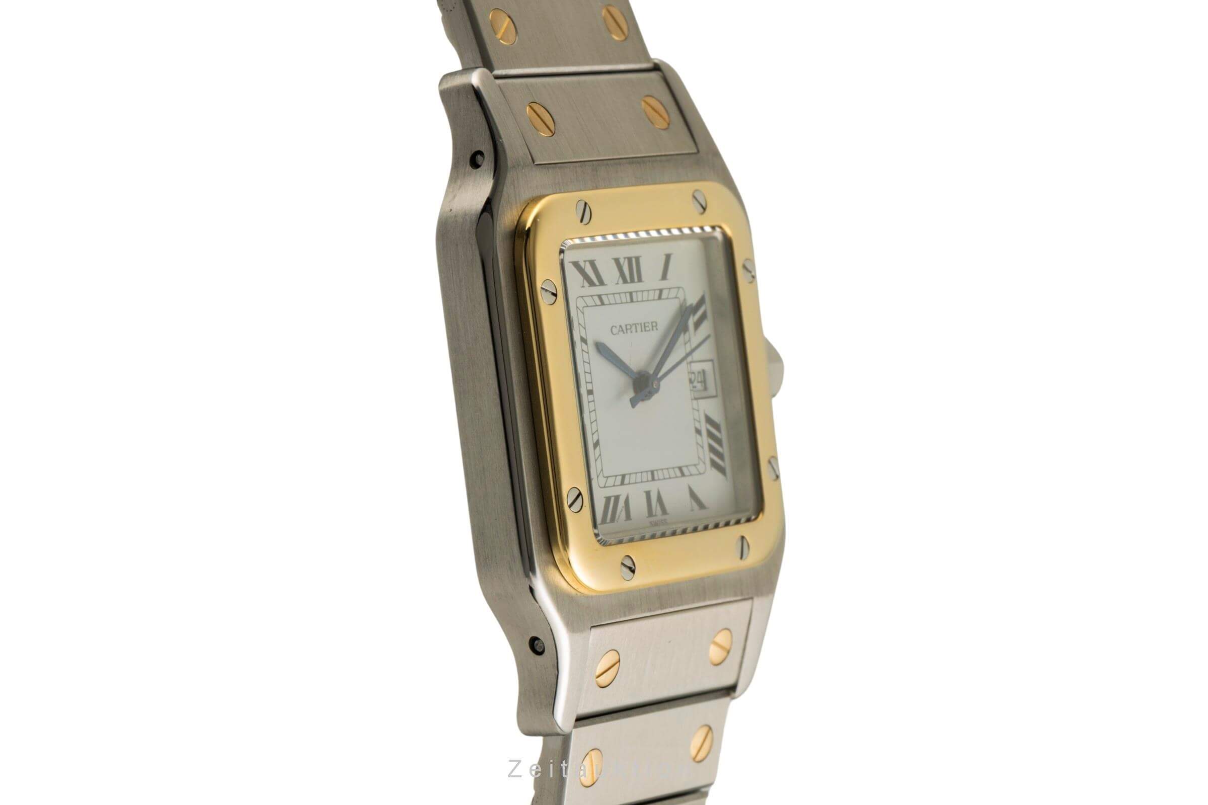 Cartier Santos Carree Stahl / Gold Automatik Herrenuhr Medium Ref 2961 Klassiker [2402515]