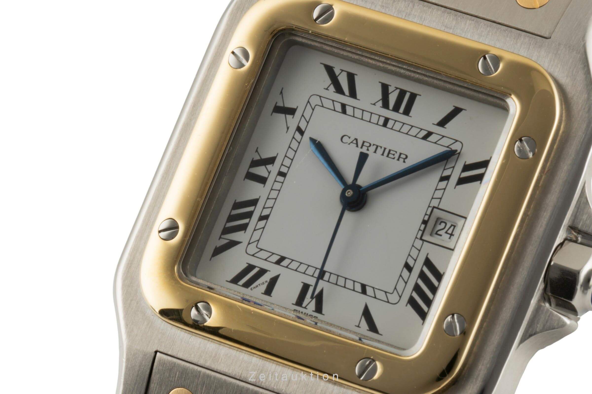 Cartier Santos Carree Stahl / Gold Automatik Herrenuhr Medium Ref 2961 Klassiker [2402515]