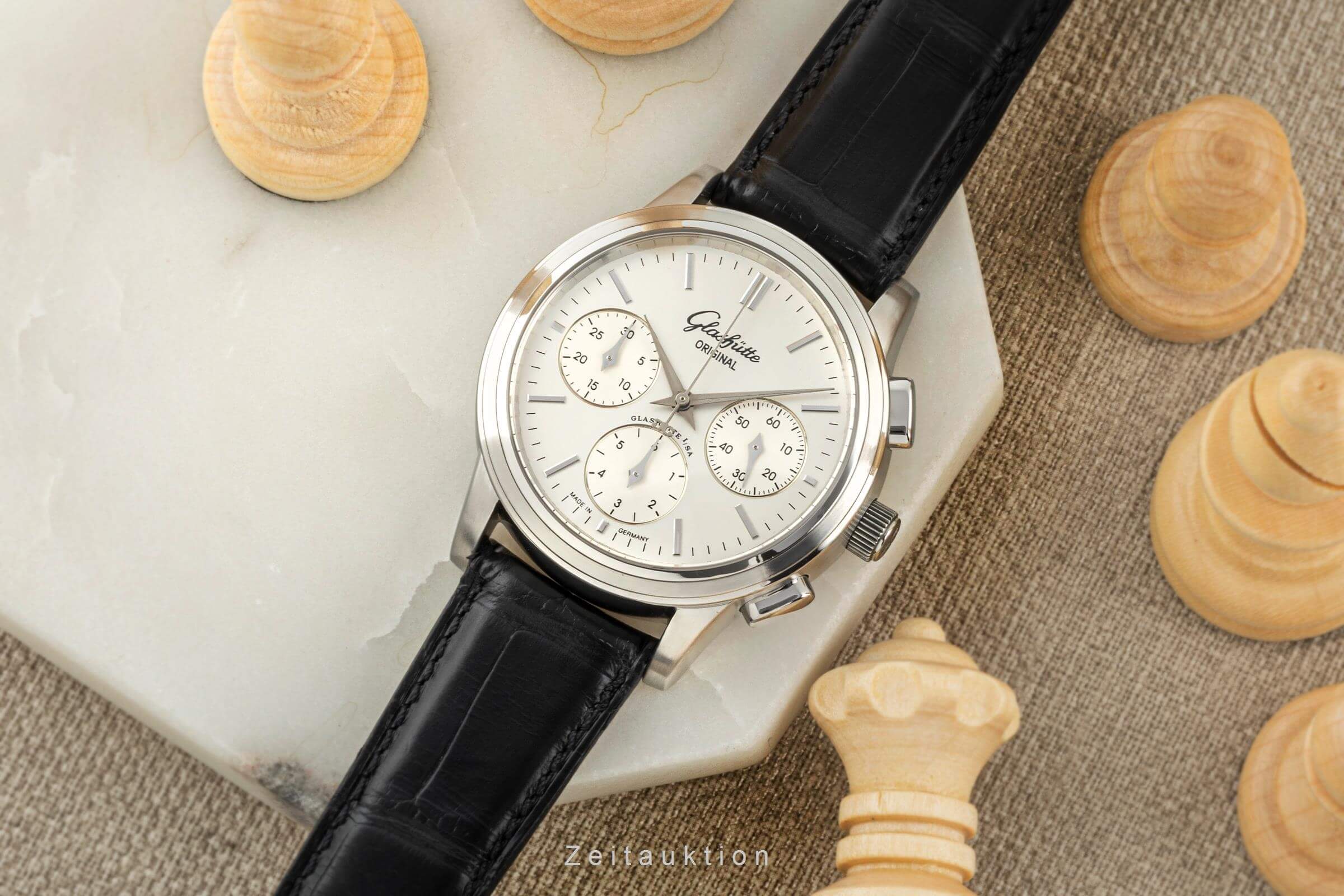 Glashütte Senator chronograph steel automatic men's watch 39-31-11-13-04  [2402557]