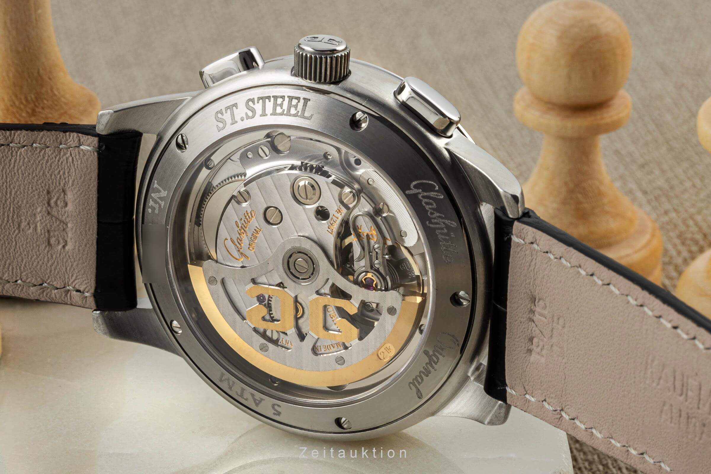 Glashütte Senator chronograph steel automatic men's watch 39-31-11-13-04  [2402557]