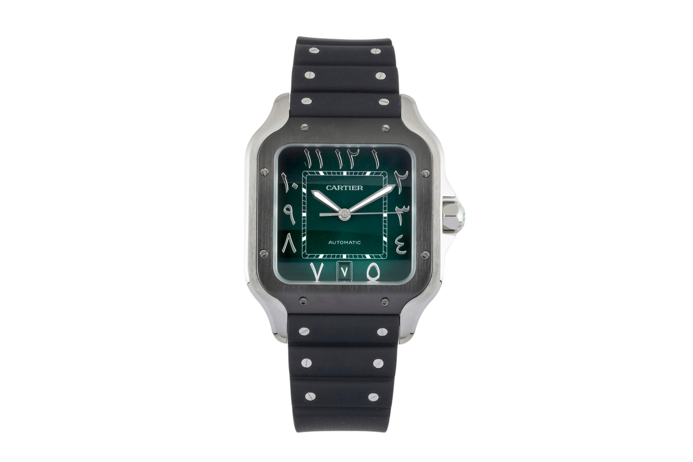 Cartier Santos Green Arabic Stahl Automatik Herrenuhr Ref. WSSA0055 B&P 2024 [2402836]